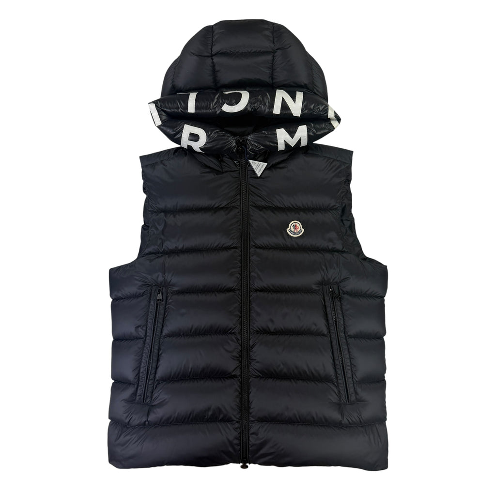 Moncler Men’s Black Montreuil Padded Bodywarmer With Hood - Size 4