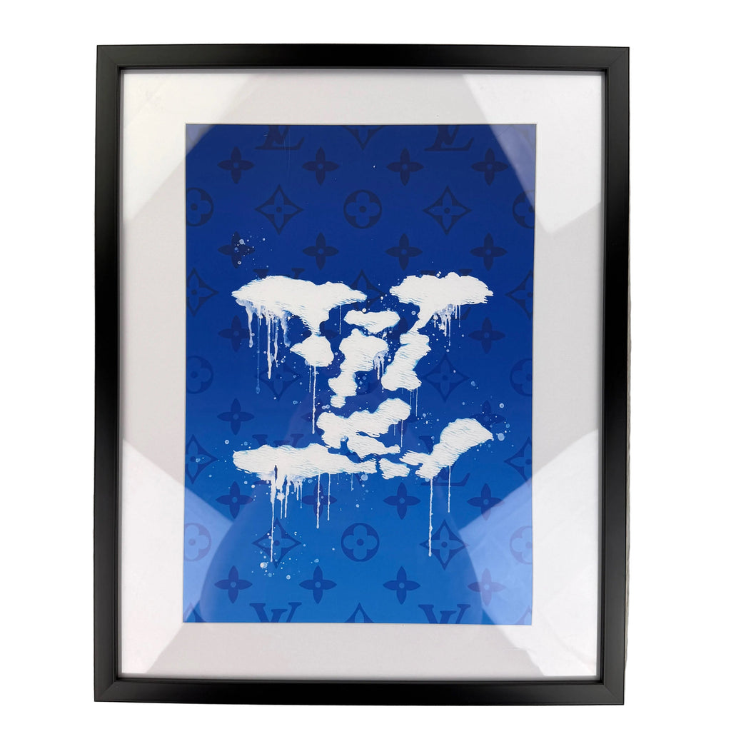 DESIGNER INSPIRED WALL ART - LV DRIPPY CLOUD