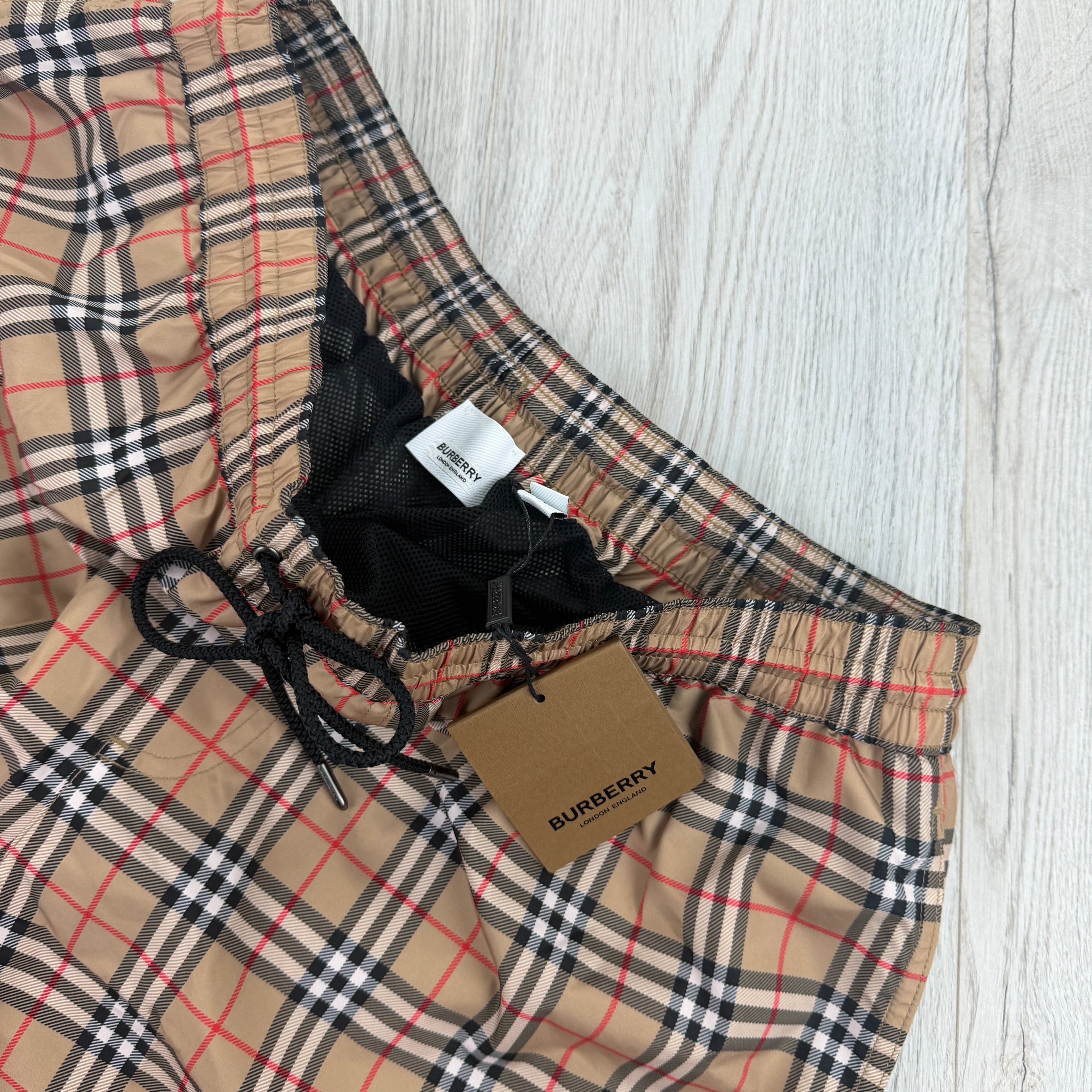 Burberry Men’s Check Drawcord Swim Shorts