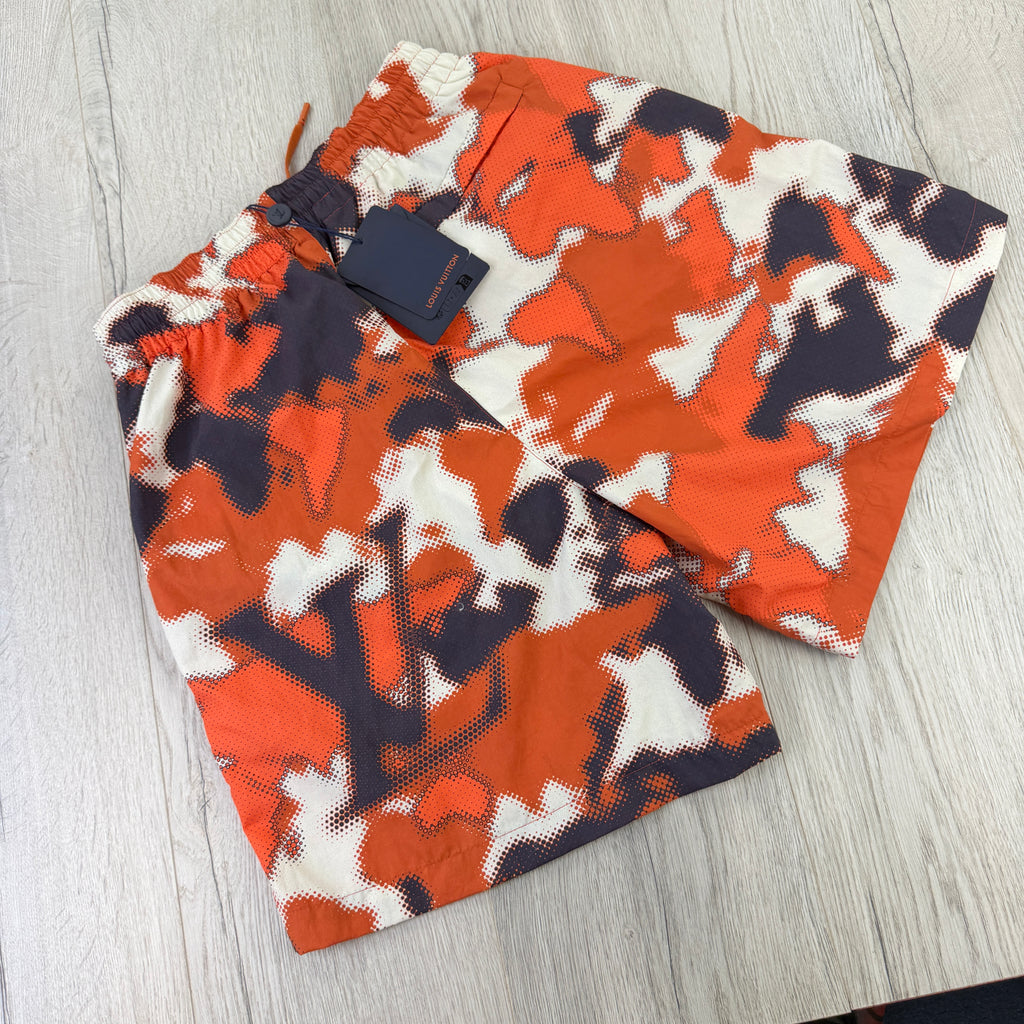 Louis Vuitton Men’s Orange Camo Swim Shorts - XS/Small