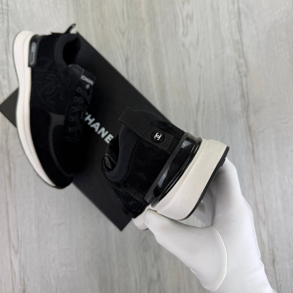 Chanel Men’s Black Low Suede Runners - Uk 7