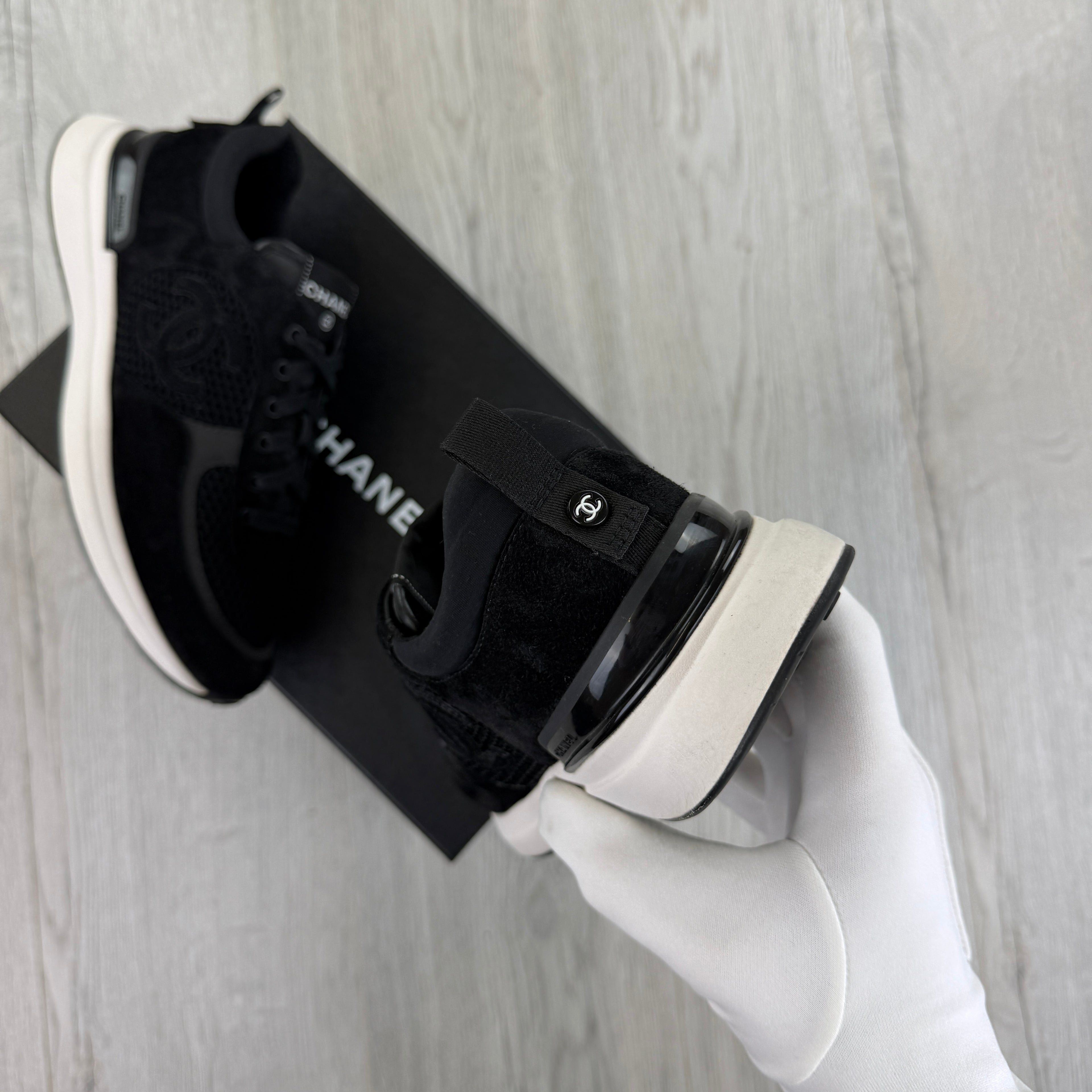 Chanel Men’s Black Low Suede Runners - Uk 7