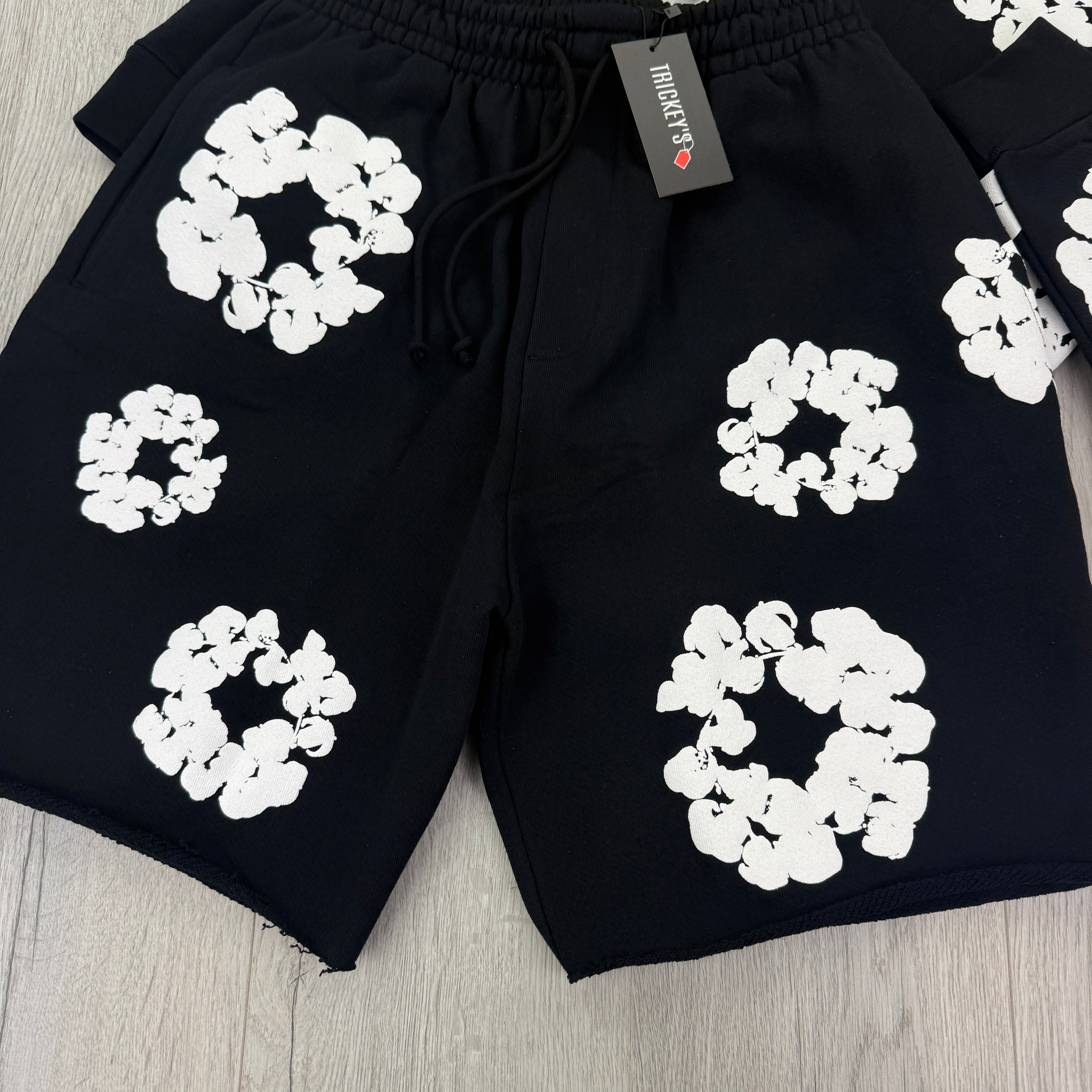 Denim Tears Men’s Black Shorts & Hoodie Set