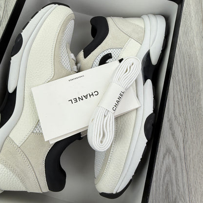 Chanel Women’s Low Top Beige / Black Suede Trainers
