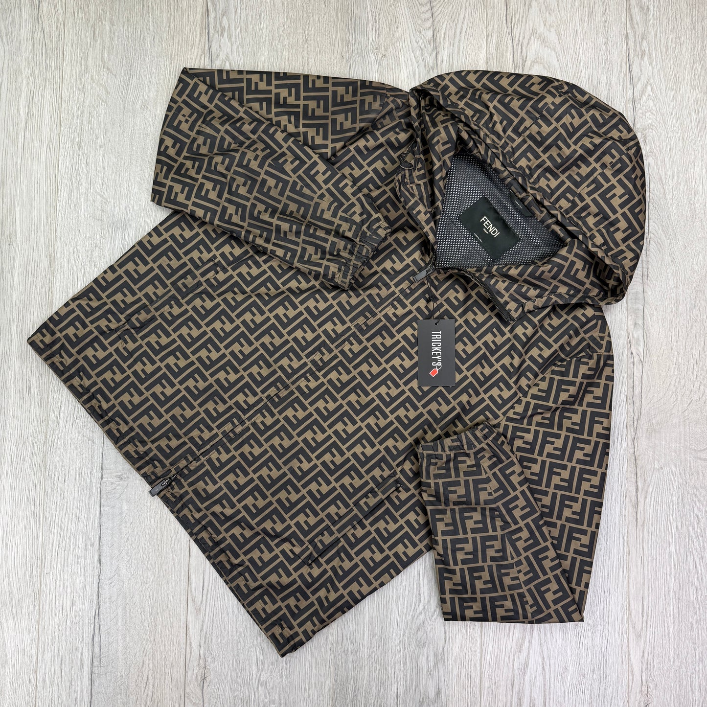 Fendi Men’s Zip-up FF Monogram Windbreaker Jacket - Size 46