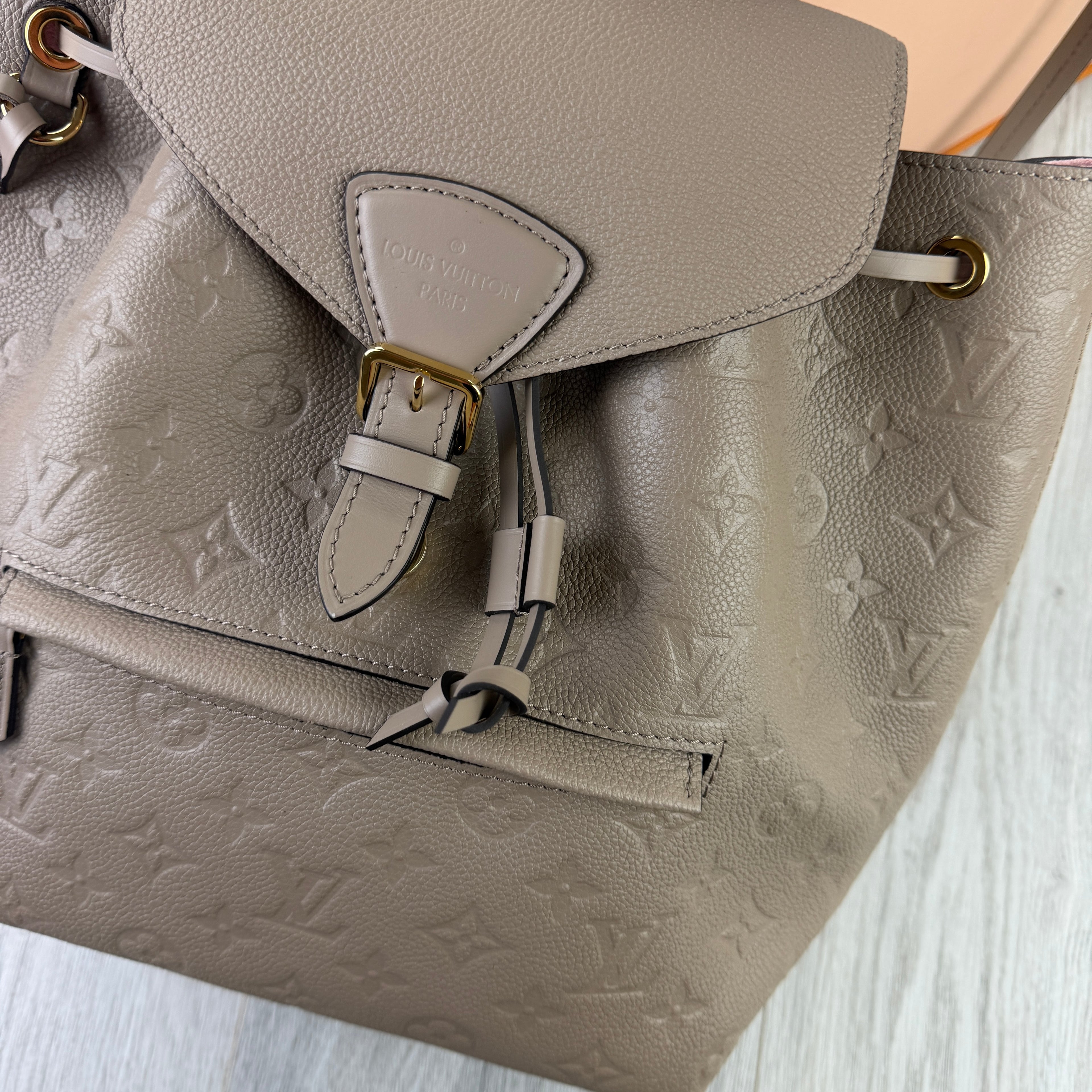 Louis Vuitton Women’s Montsouris MM in Tourtelle, Leather Backpack