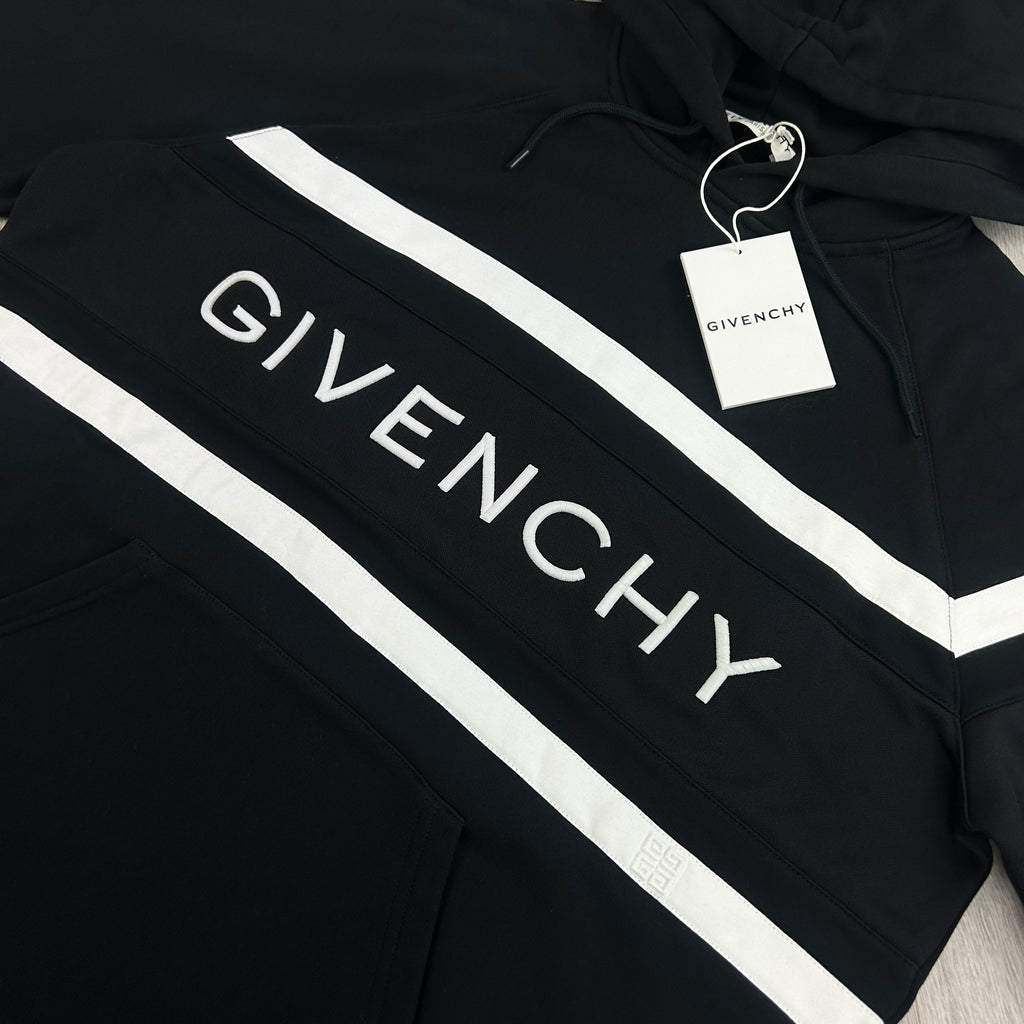 Givenchy Men’s Black Pullover Hoodie Embroidered Logo