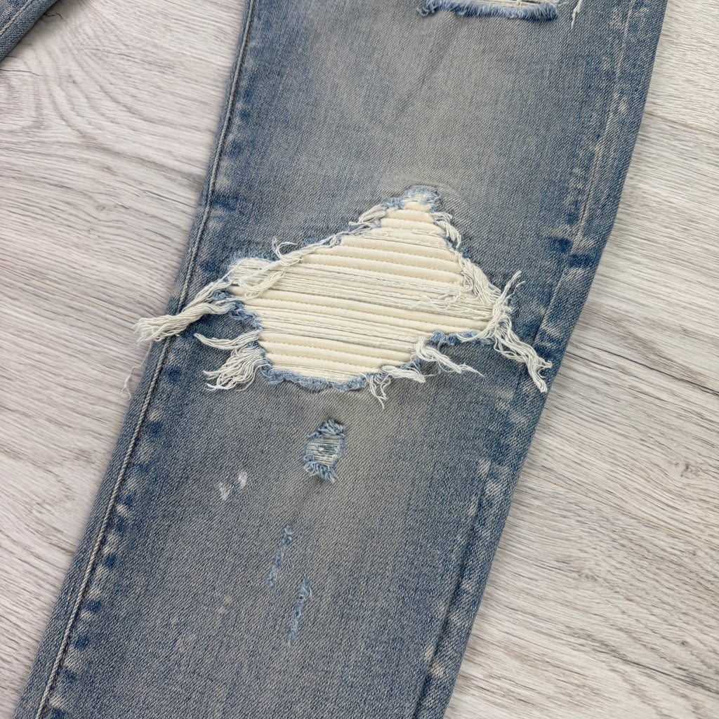 Amiri Men’s MX1 Blue Denim Jeans With Side Logo - Uk 32
