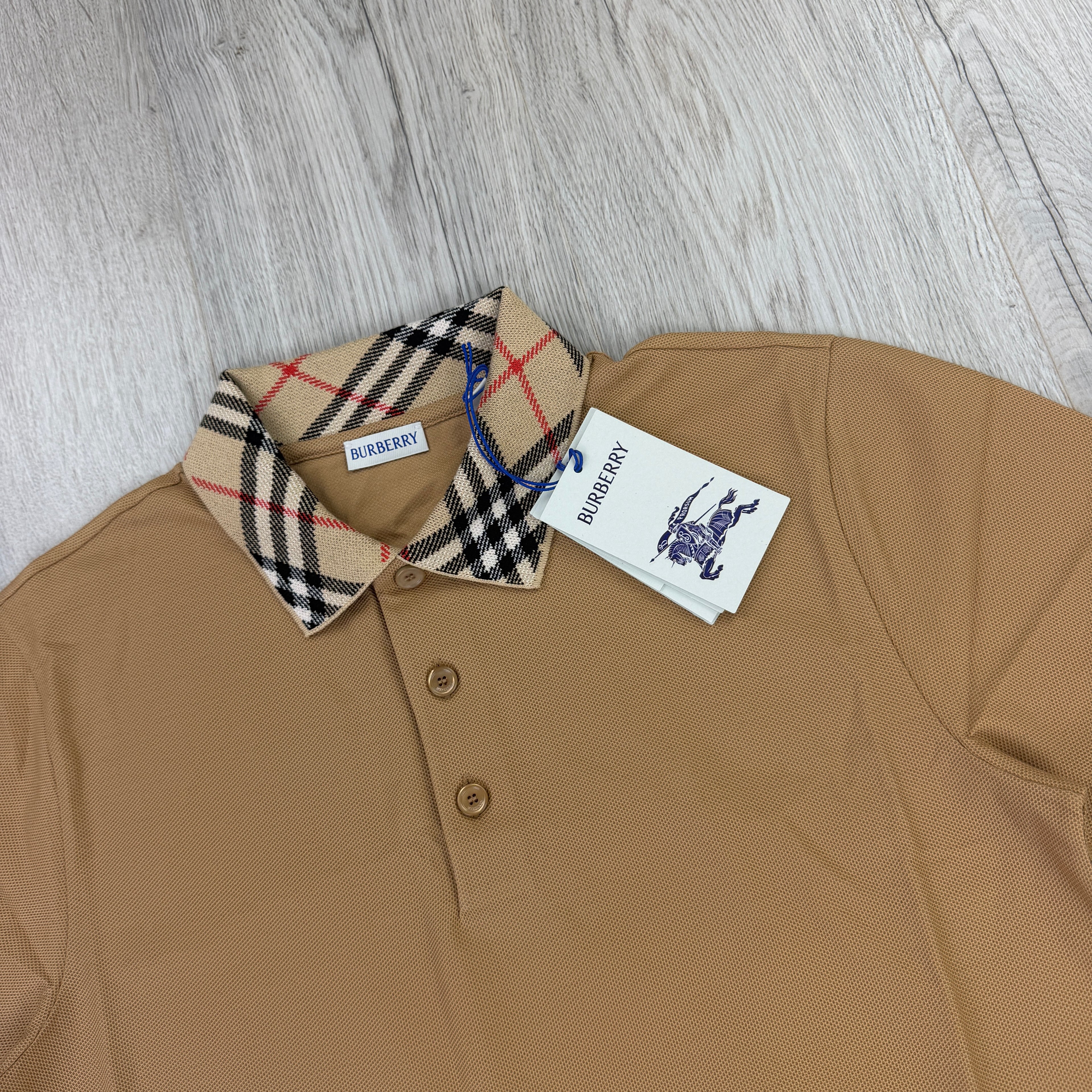 Burberry Men’s Beige Cody Check Polo Shirt