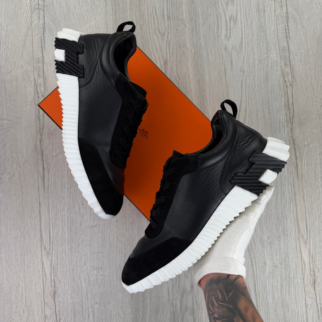 Hermes Men’s Black & White Bouncing Sneakers - 46 (Fit 11.5)