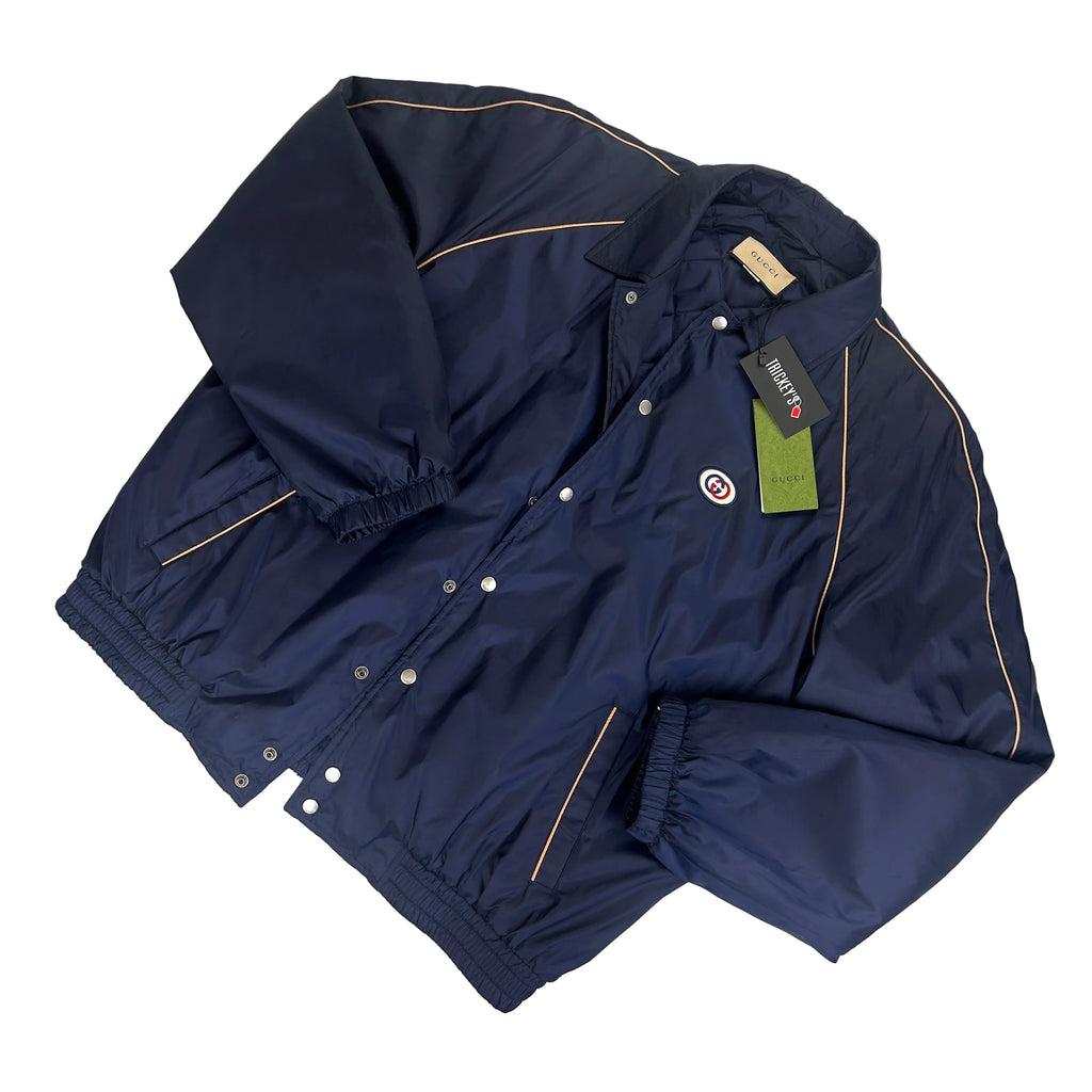 Gucci Men’s Navy Button-up Bomber Jacket - 58