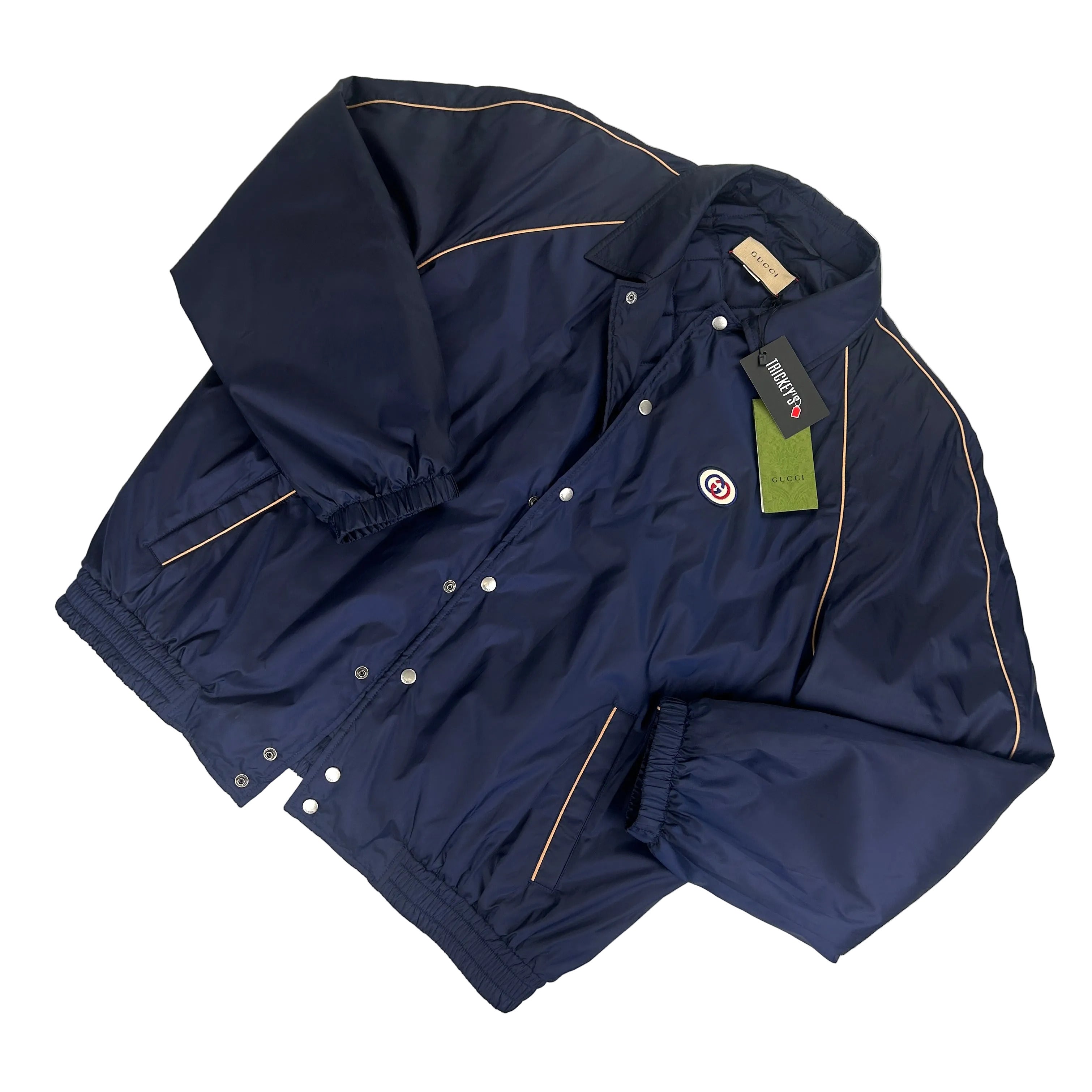 Gucci Men’s Navy Button-up Bomber Jacket - 58