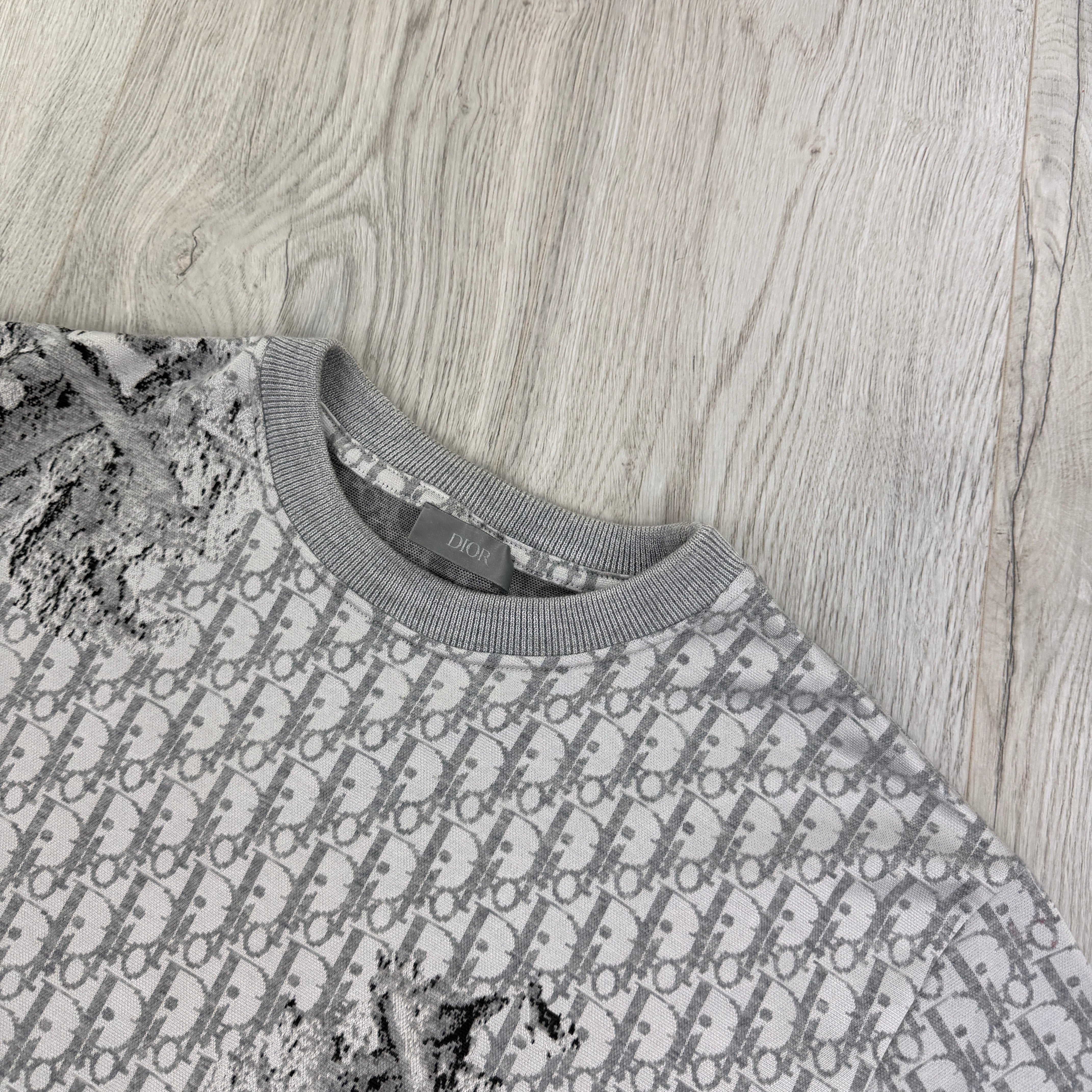 Dior Men's Grey Oblique Daniel Arsham T-shirt - XL – Trickey.store