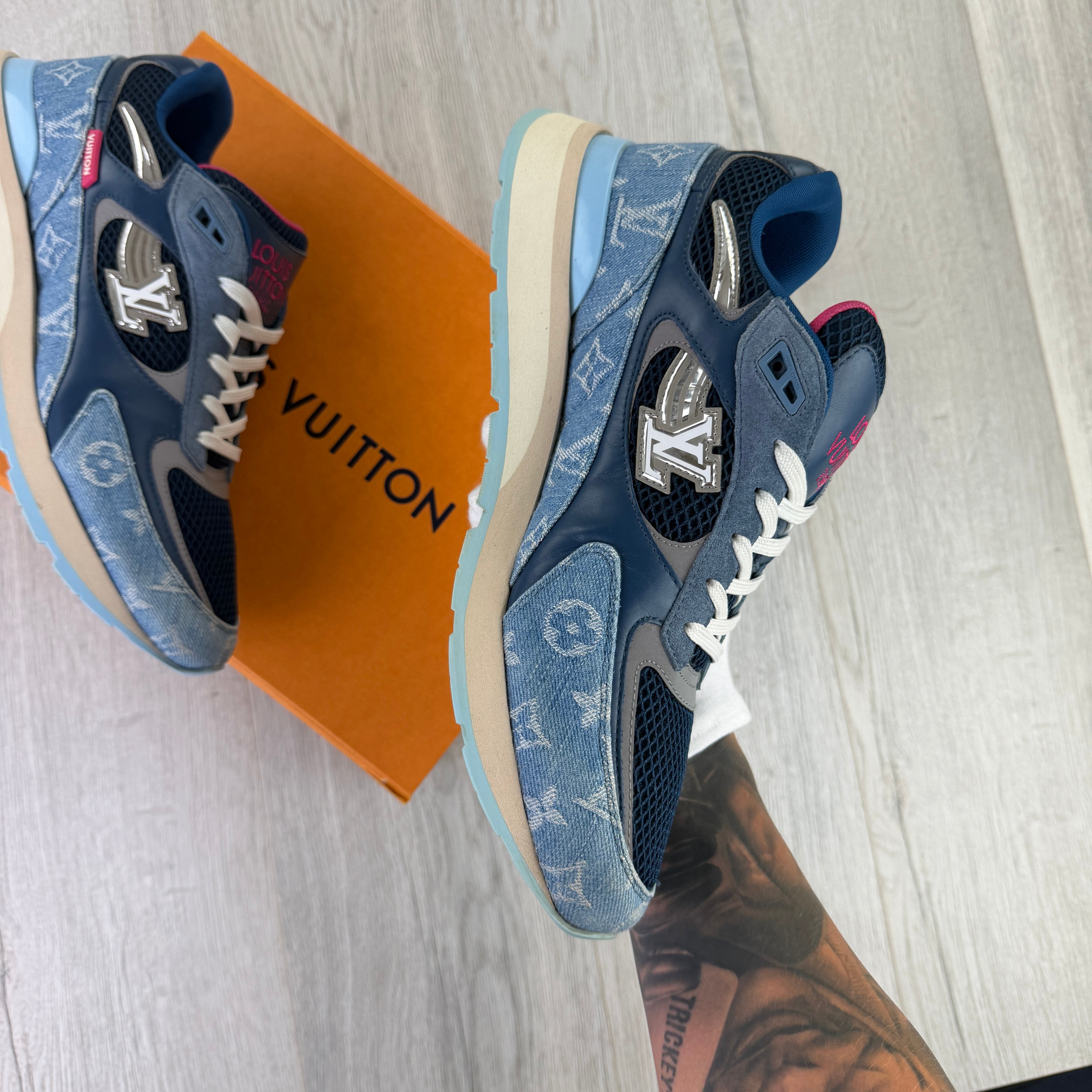 Louis Vuitton Men’s Blue Run Away Trainers - Uk 10 (Fit Uk 10.5)