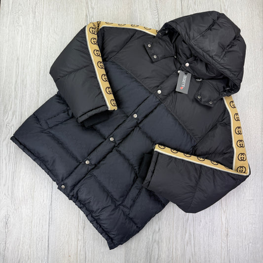 Gucci Men’s GG Jacquard Nylon Padded Down Jacket - Size 50