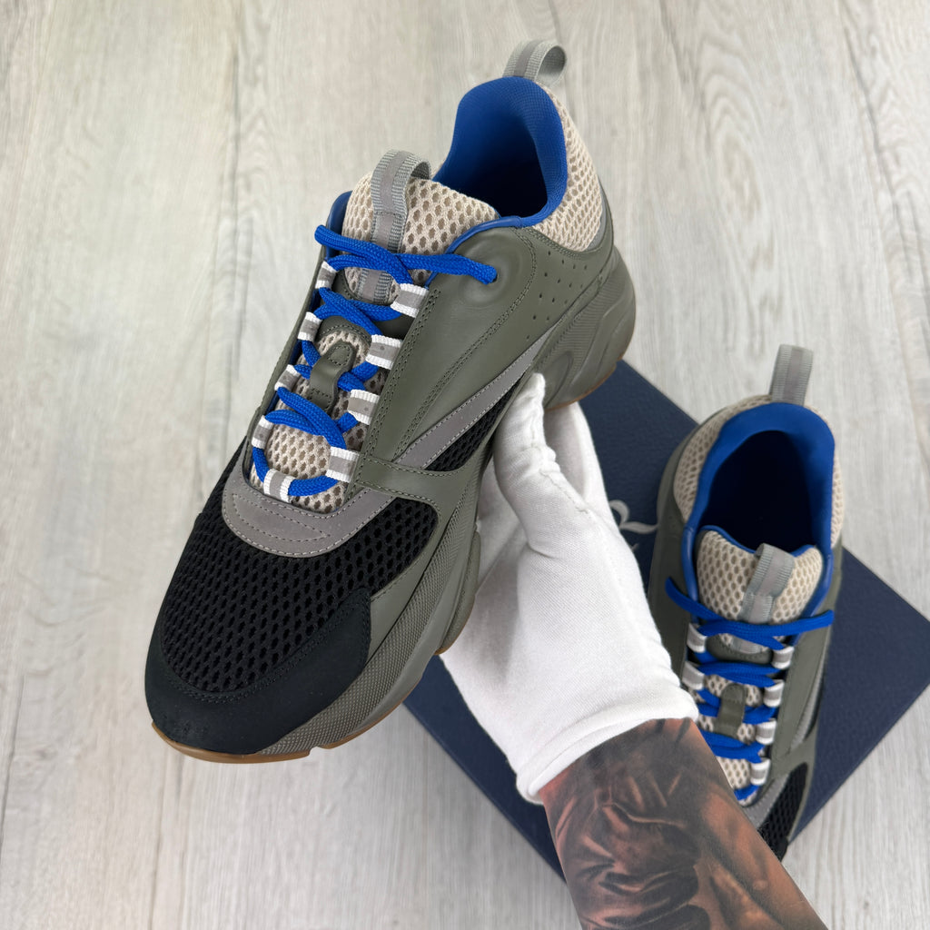 Dior B22 Men’s Khaki Green & Blue Trainers - 43 (Fit Uk 8.5)