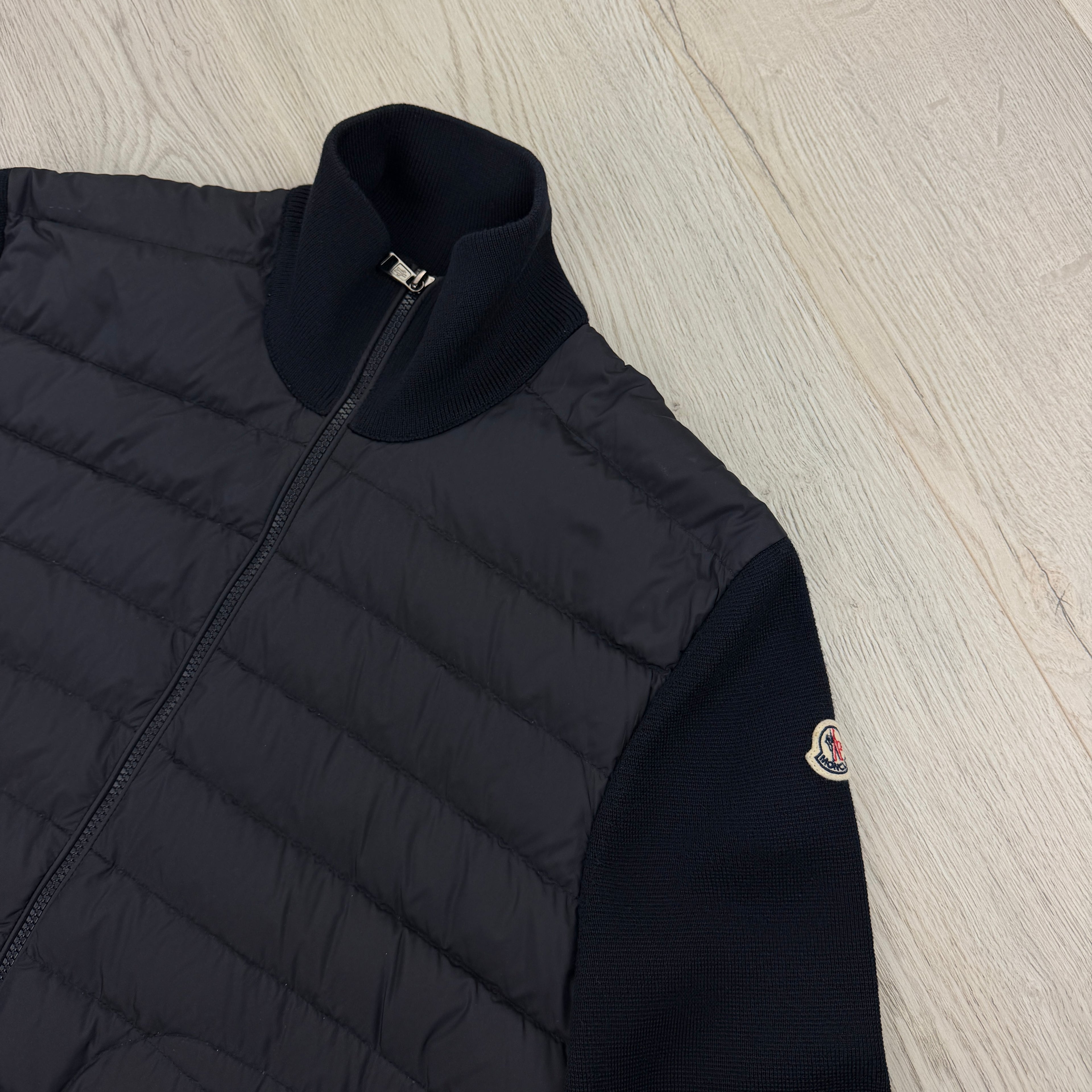 Moncler Men’s Tricot Navy Zip-up Fleece - Large Slim