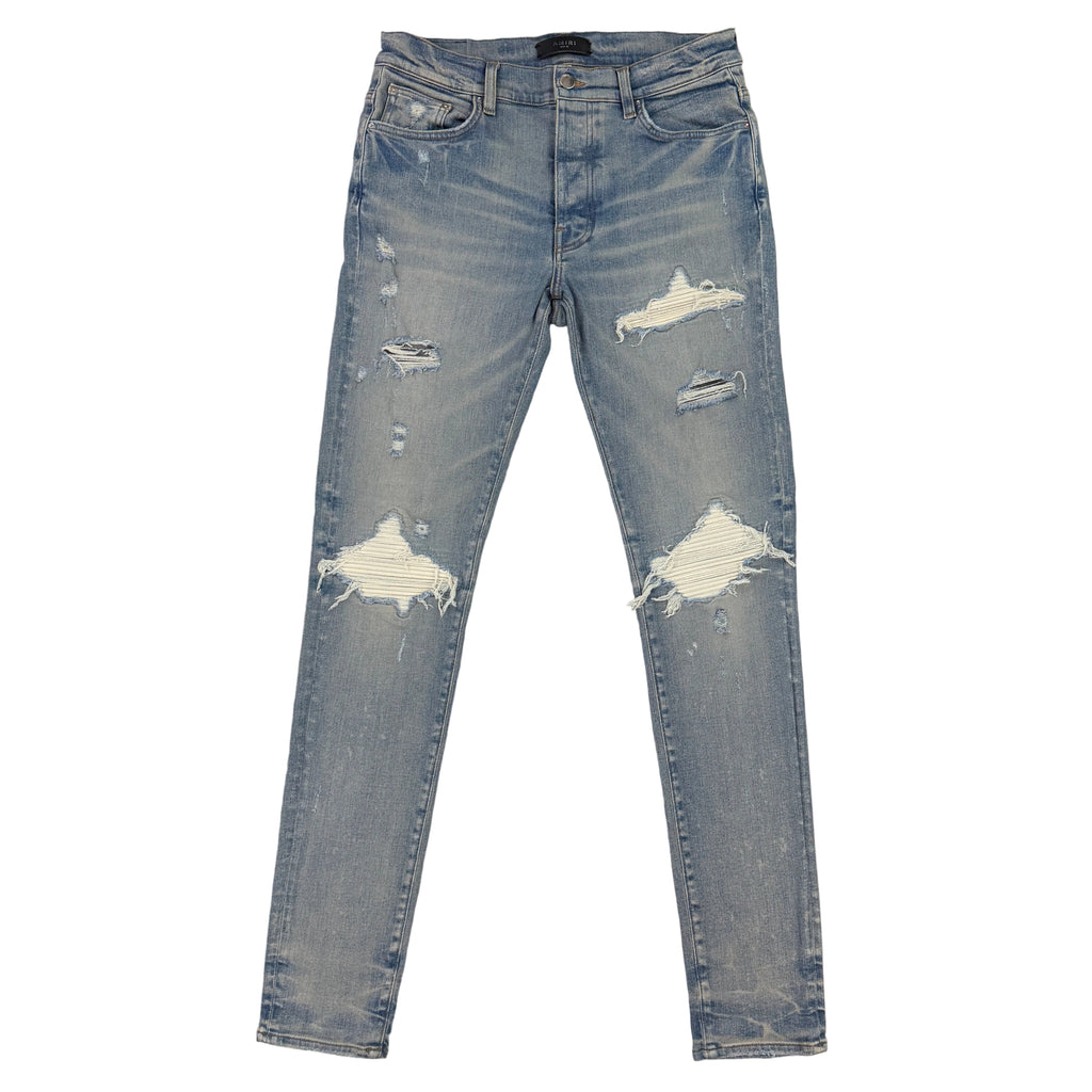 Amiri Men’s MX1 Blue Denim Jeans With Side Logo - Uk 32