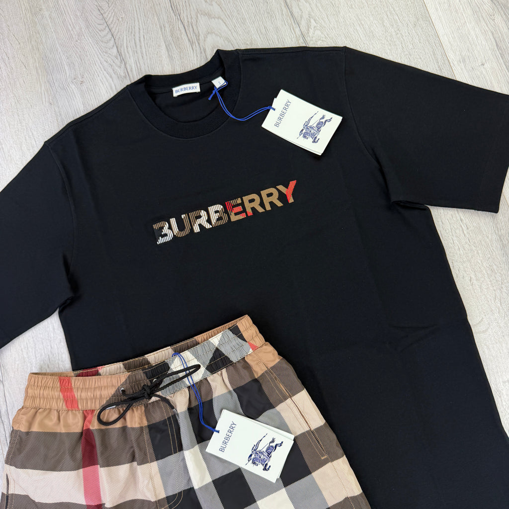 Burberry Men’s Black T-shirt & Shorts Set