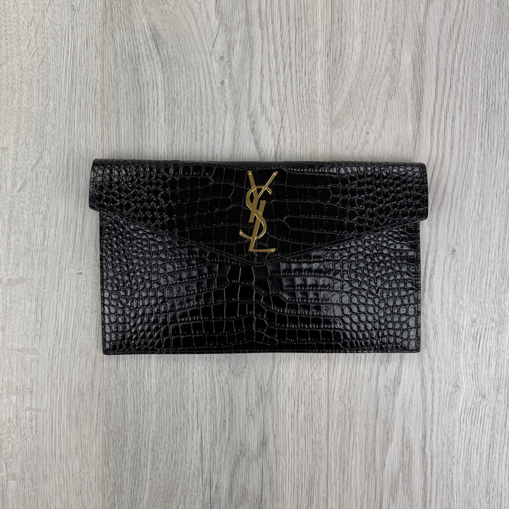 Saint Laurent Women’s Black Crock Clutch Bag