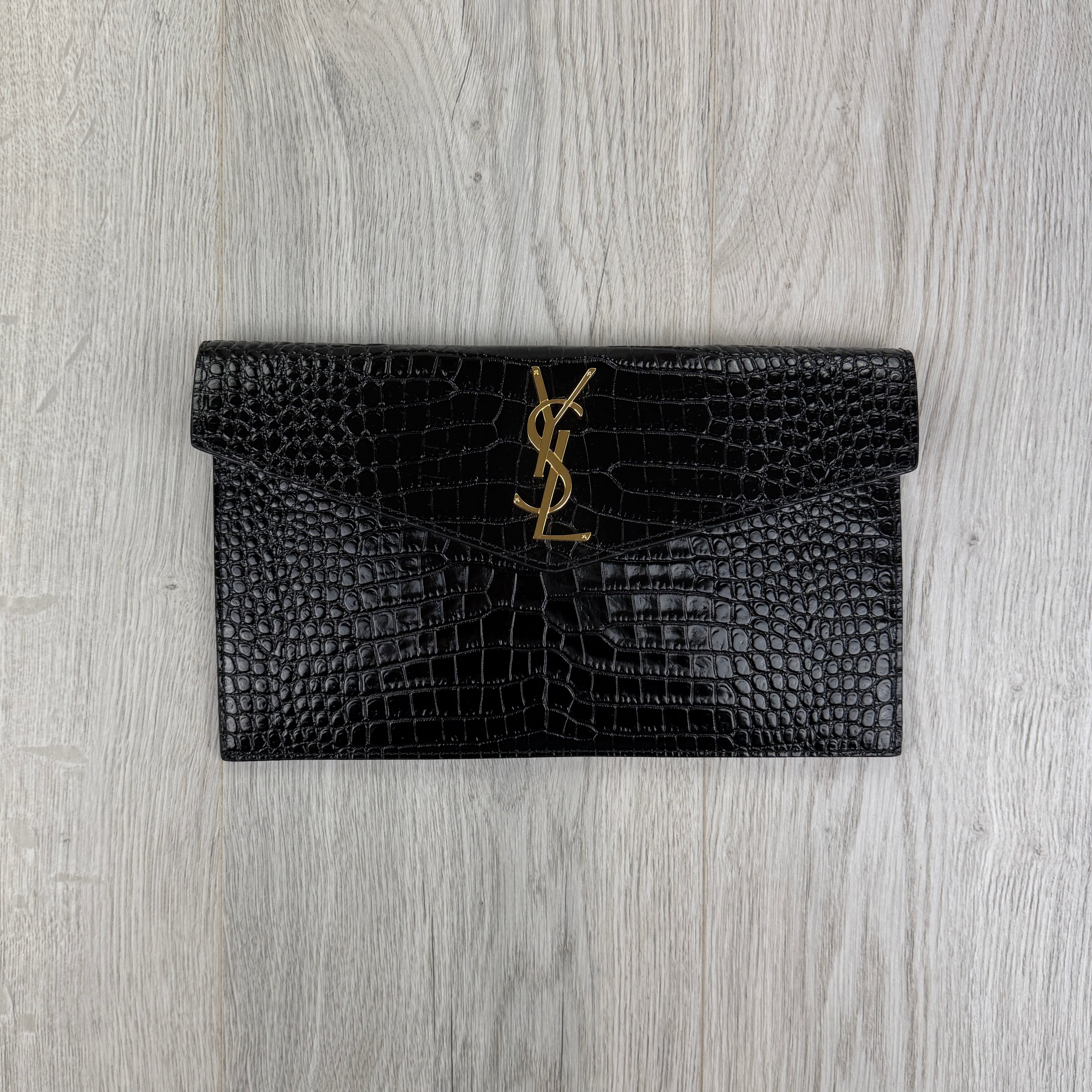 Saint Laurent Women’s Black Crock Clutch Bag