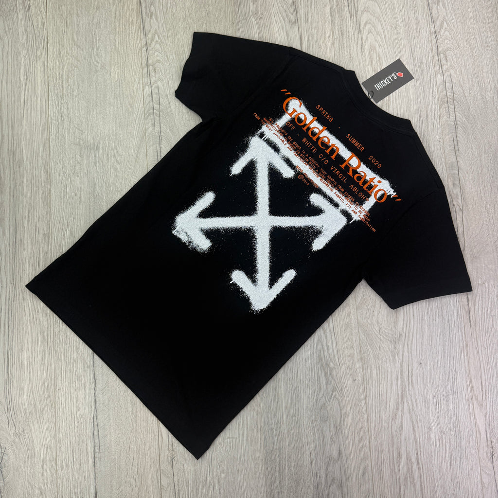 Off White Men’s Black ‘Golden Ratio’ T-shirt - XS