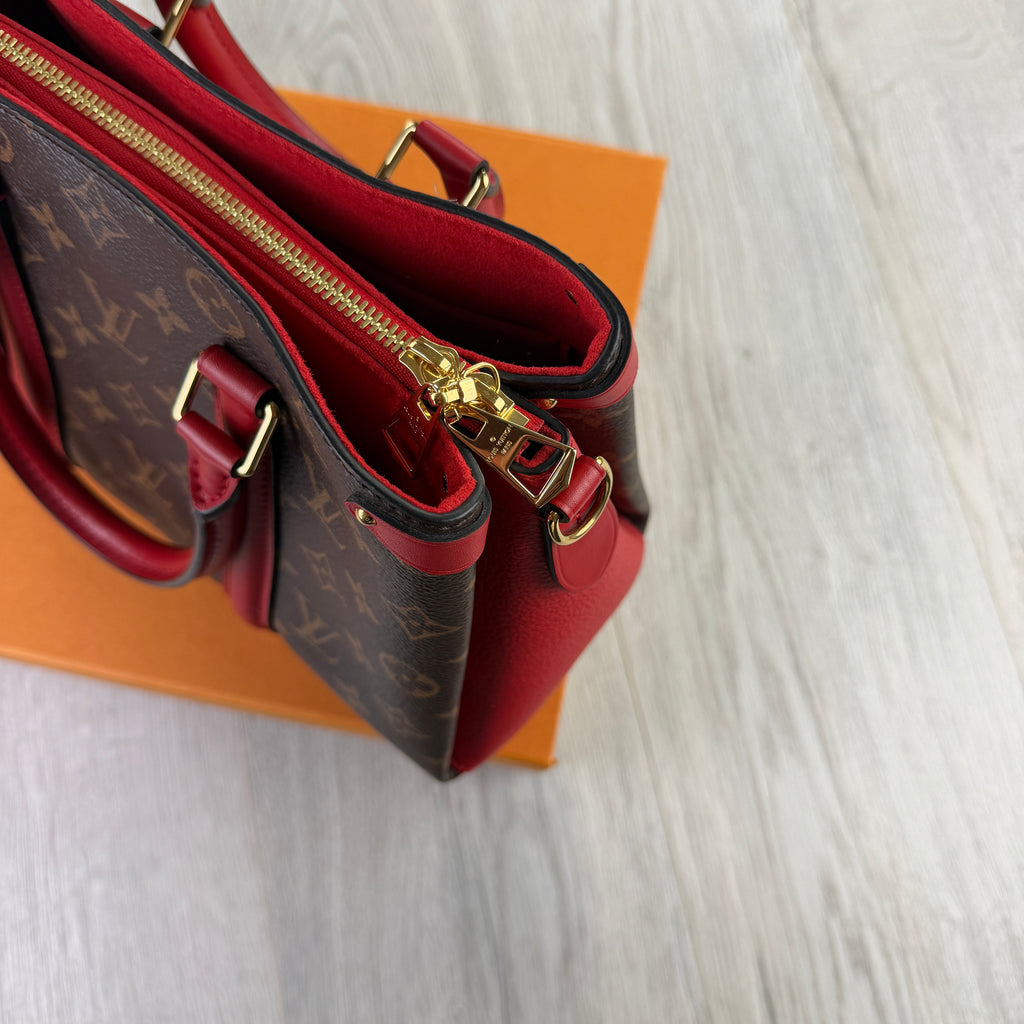 Louis Vuitton Women’s Soufflot Tote BB Brown/Red Canvas/Leather