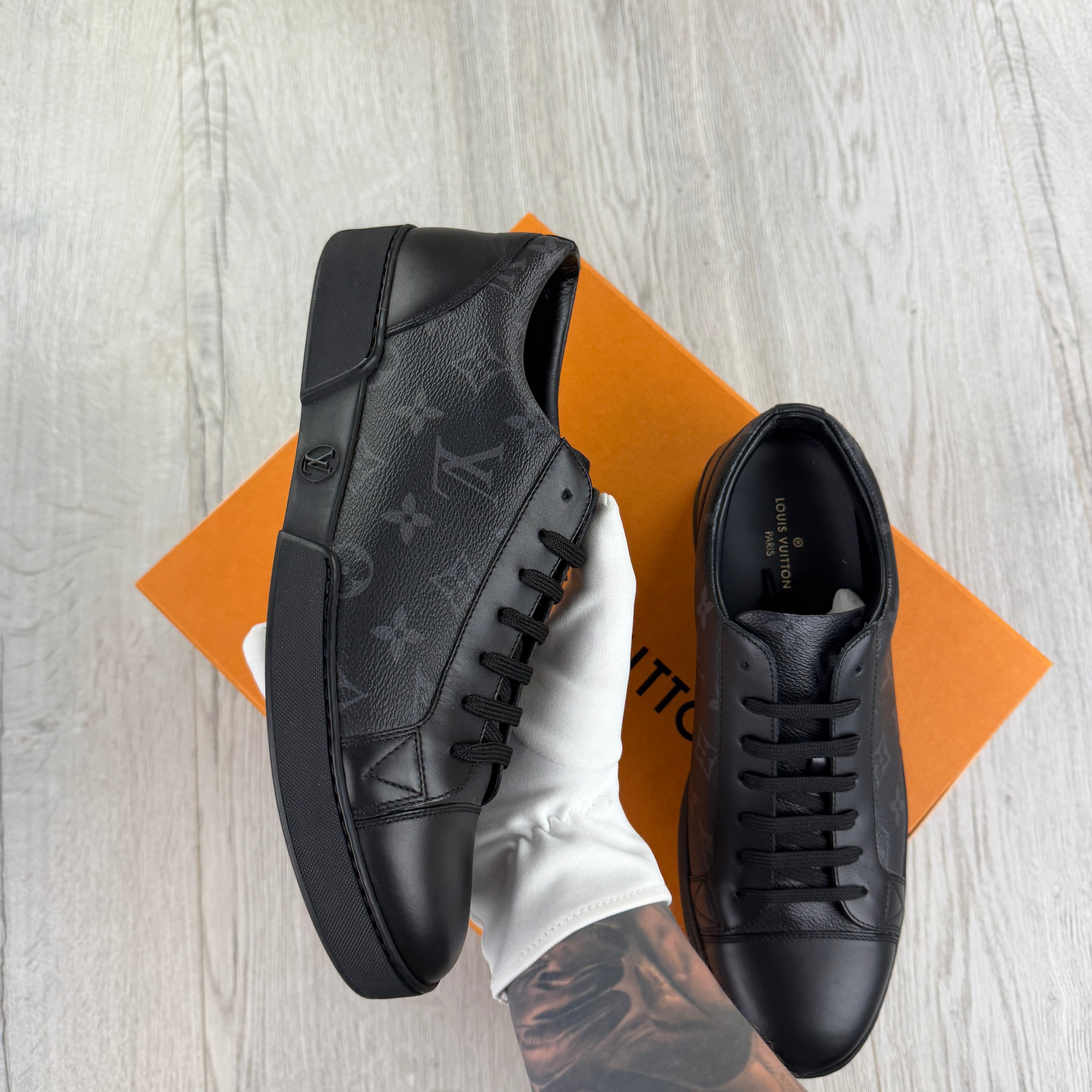 Louis Vuitton Men’s Black Damier Low Trainers - Uk 8 (Fit 8.5)