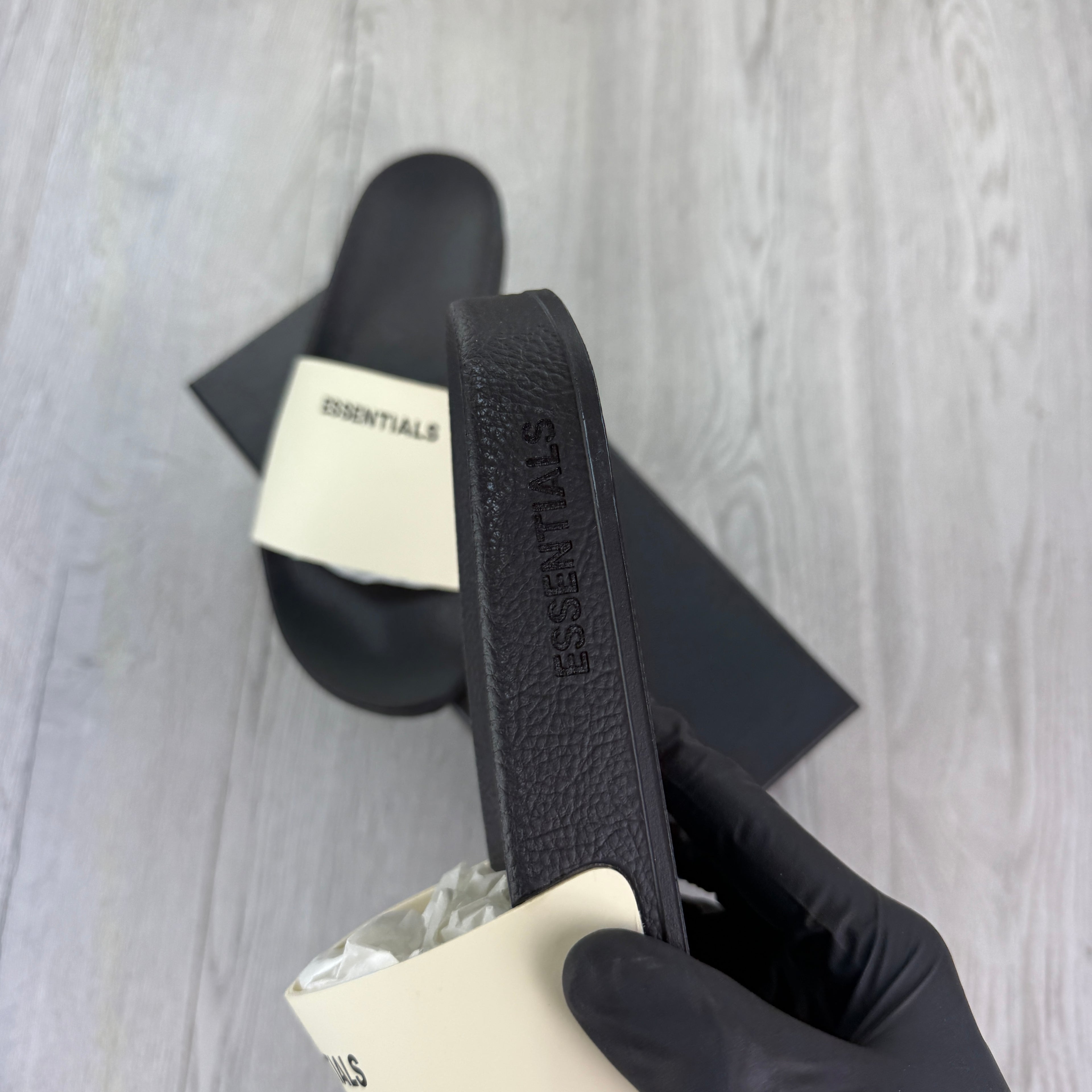 Essentials Men’s Black & Beige Sliders