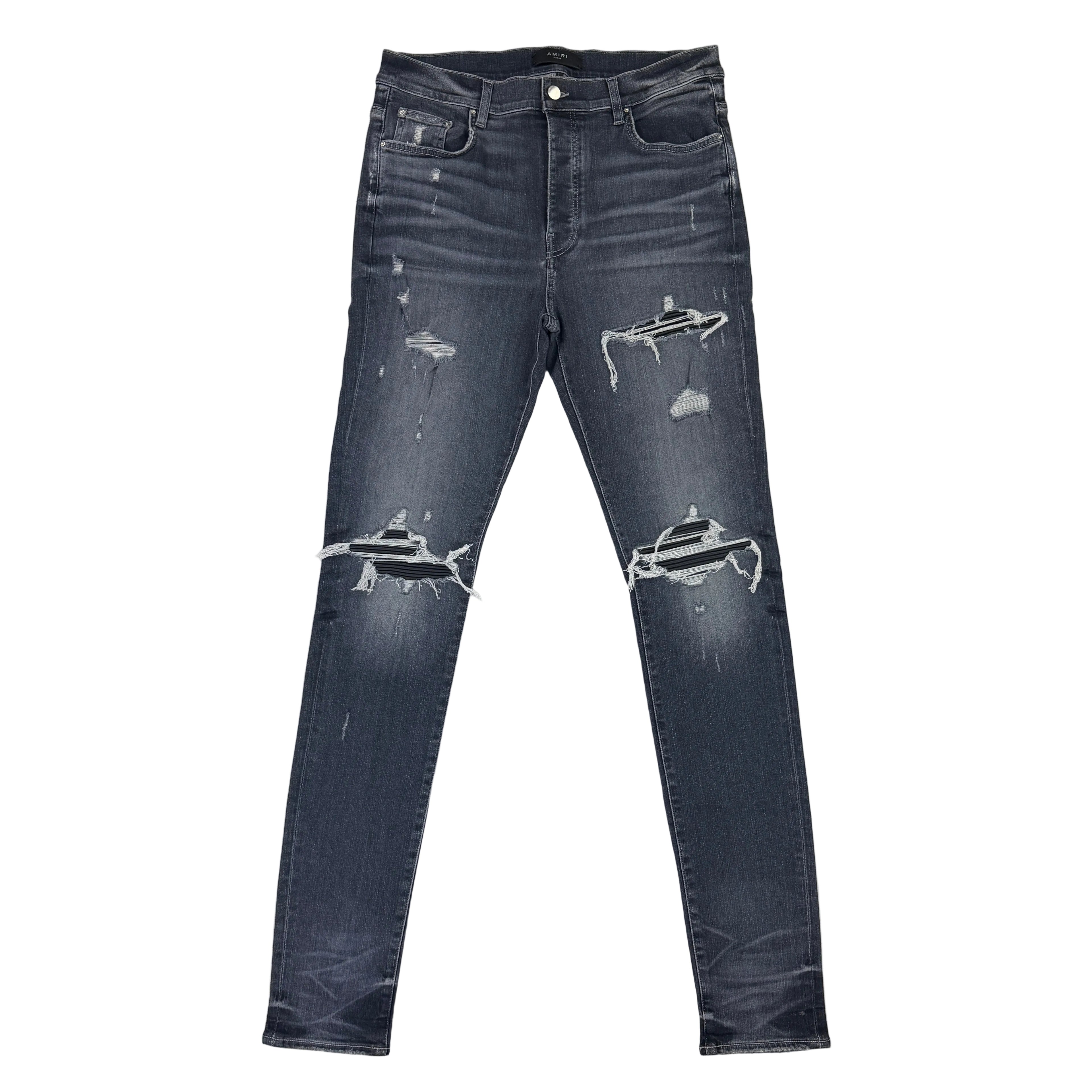 Amiri Men’s MX1 Aged Black Distressed Jeans - Uk 36