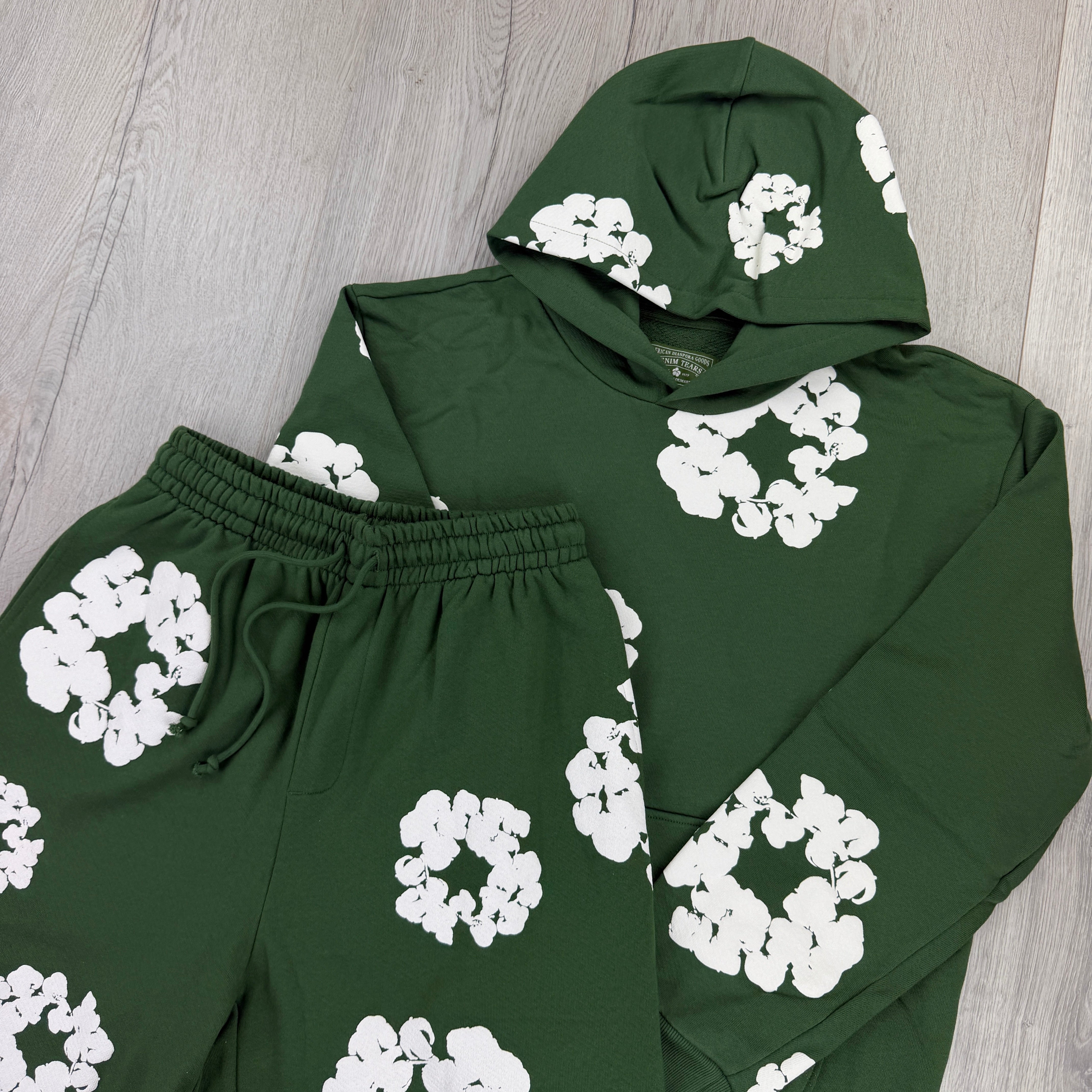 Denim Tears Men's Green Hoodie & Shorts Set – Trickey.store