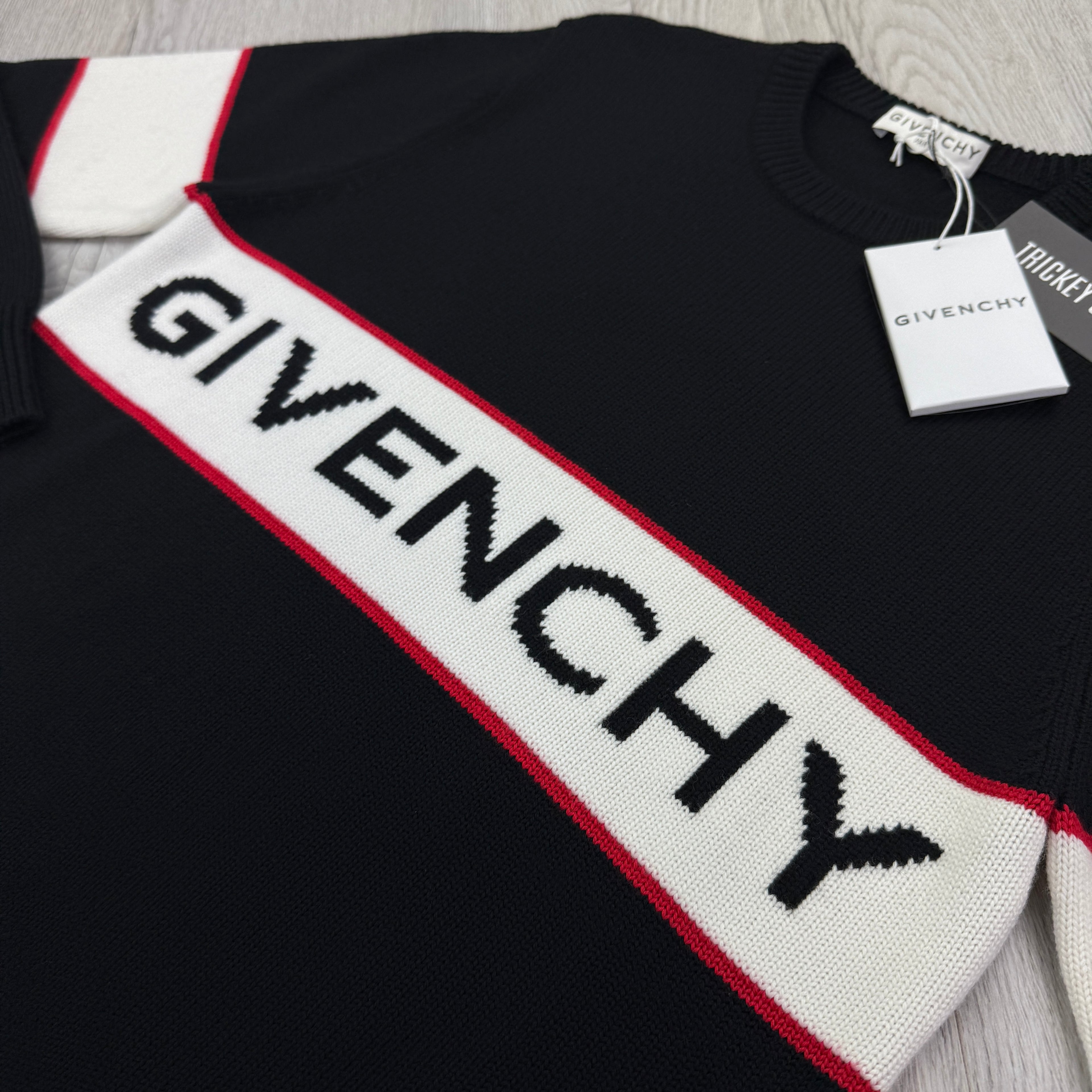 Givenchy Men’s Logo Stripe Crewneck Black Jumper