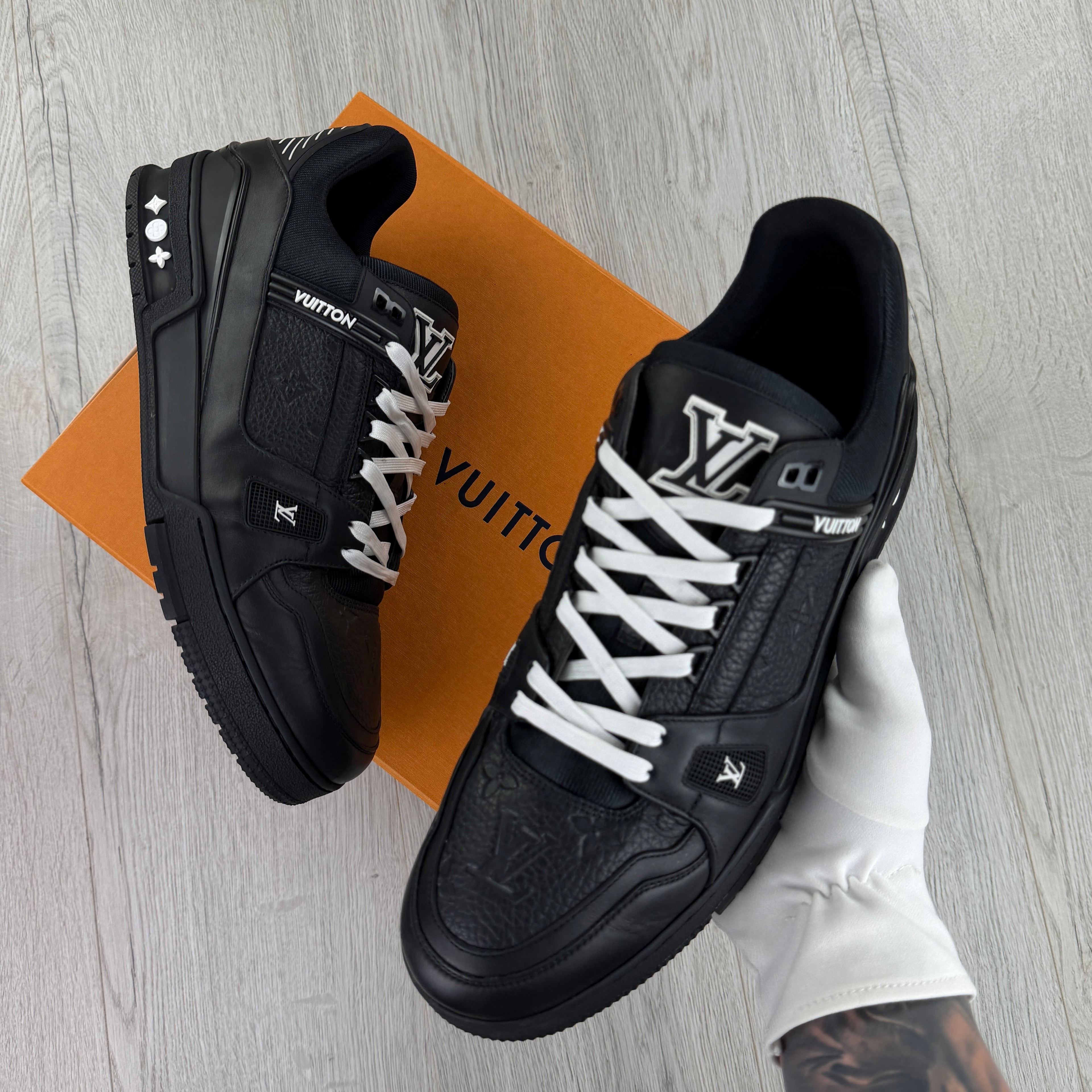 Louis Vuitton Men’s Black & White Trainers - Uk 11 (Fit 11.5)