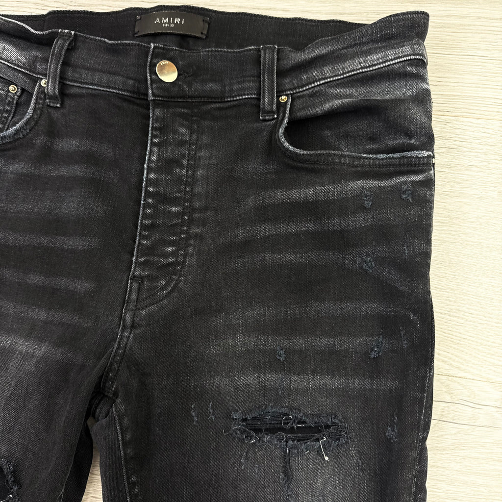 Amiri Men’s Black Ripped Distressed Jeans - Uk 32