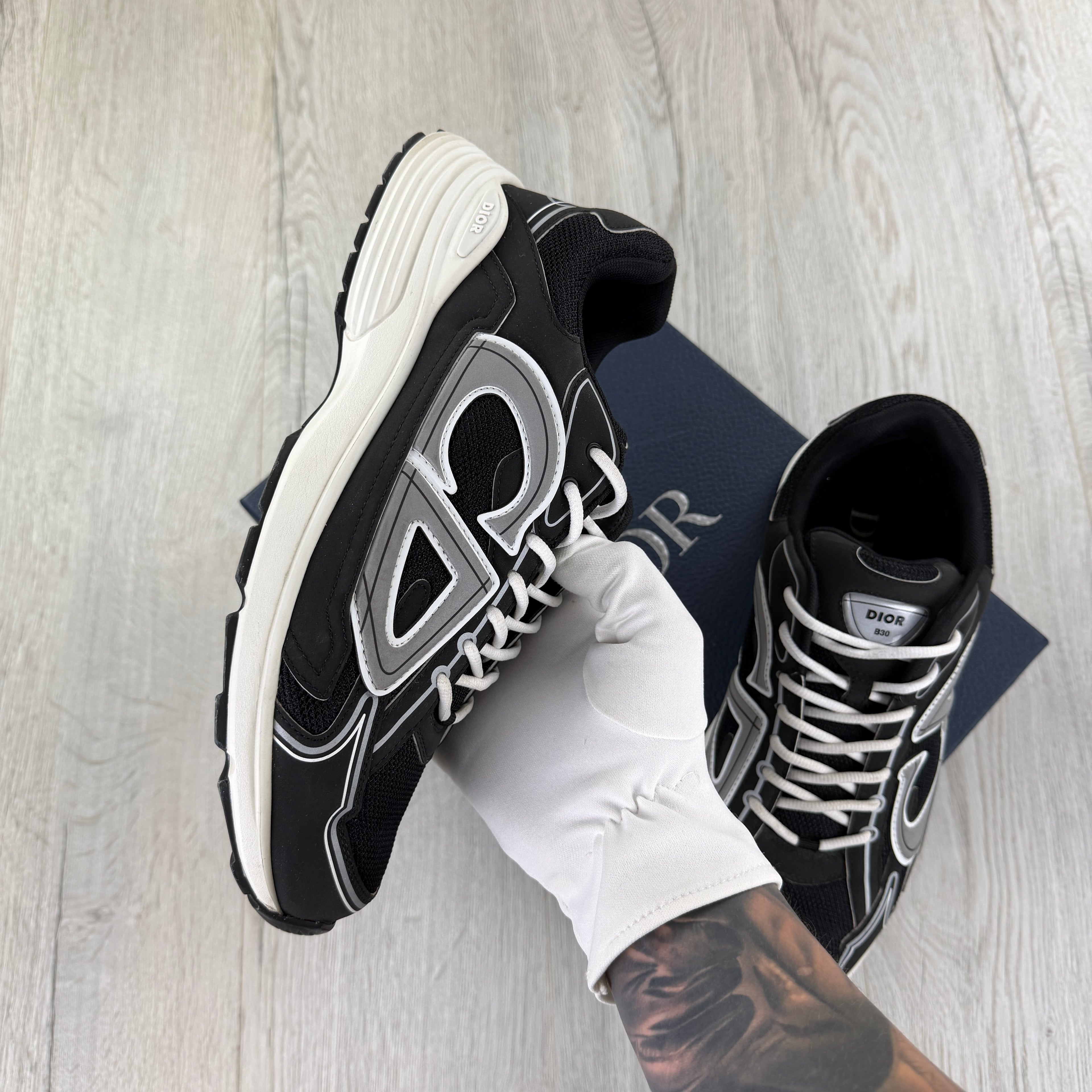 Dior B30 Men’s Black & White Trainers - 45 (Fit Uk 11)
