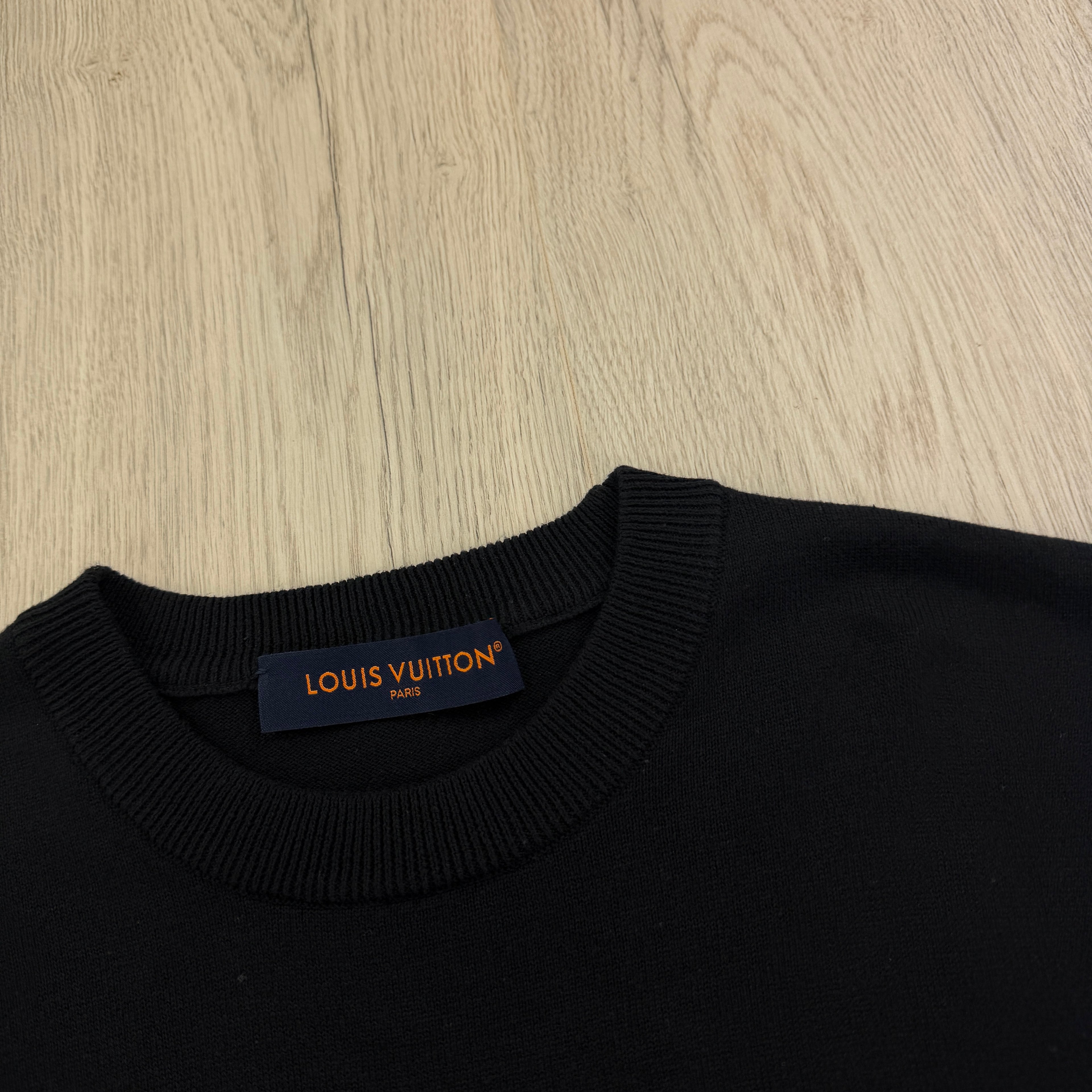Louis Vuitton Men’s Navy Monogram Short Sleeve Wool T-shirt - Medium