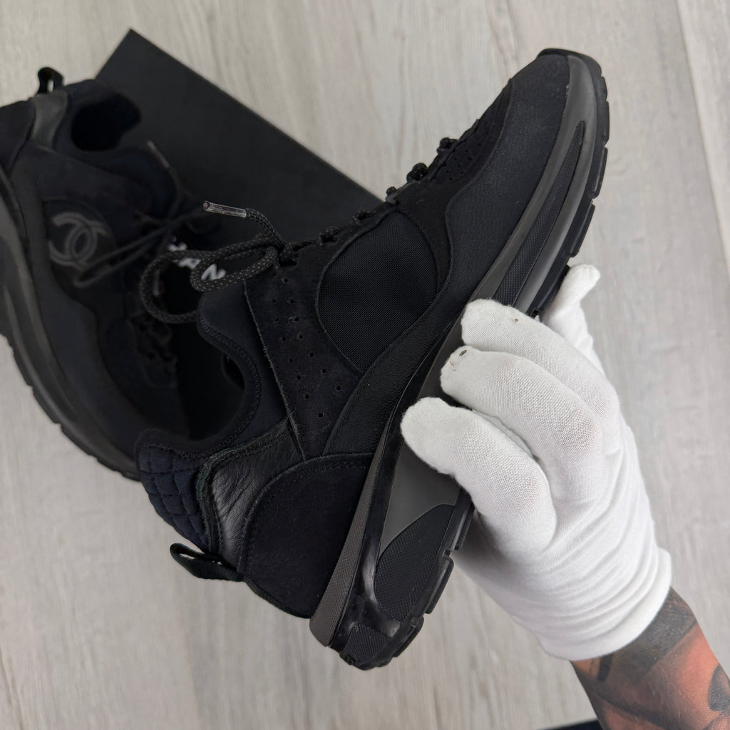 Chanel Men’s  Black CC Runners - Uk 8