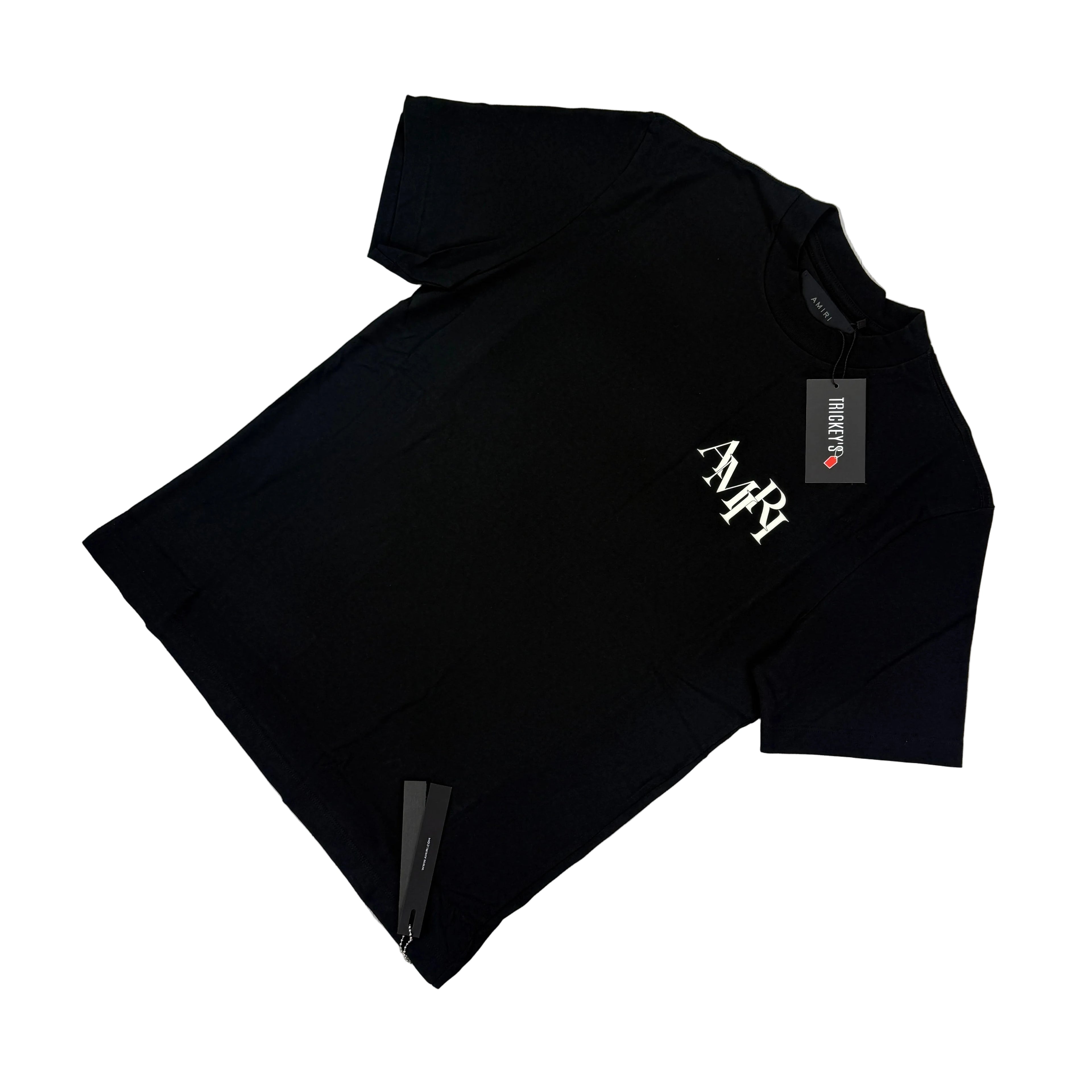 Amiri Men’s Black Staggered Logo T-shirt