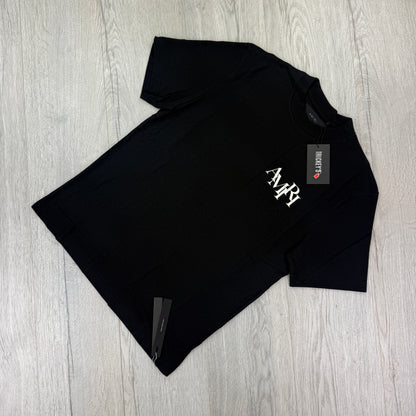Amiri Men’s Black Staggered Logo T-shirt