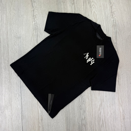 Amiri Men’s Black Staggered Logo T-shirt