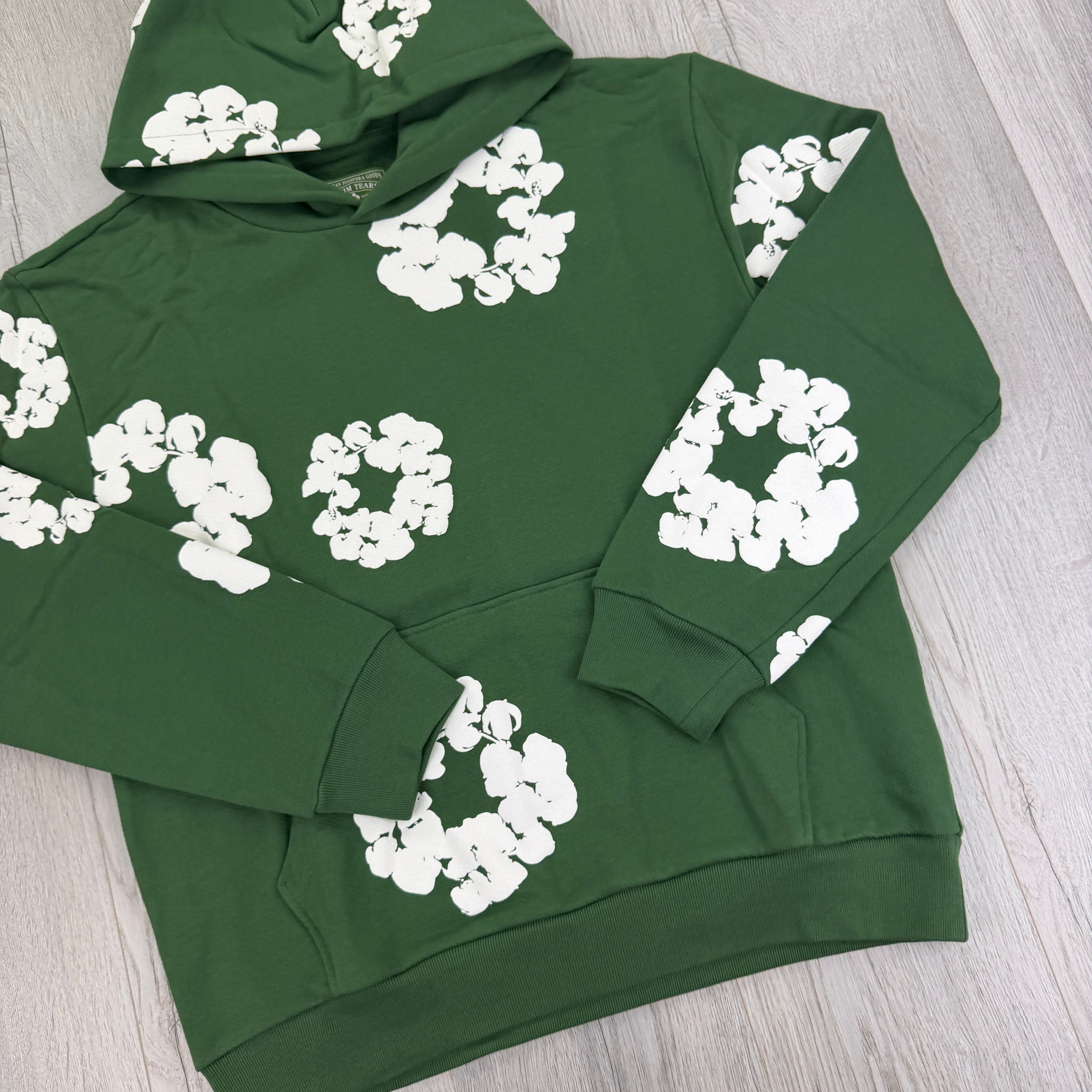 Denim Tears Green Pullover Hoodie