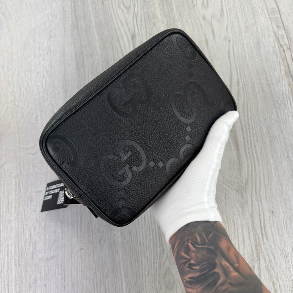 Gucci Jumbo GG Black Leather Travel Bag