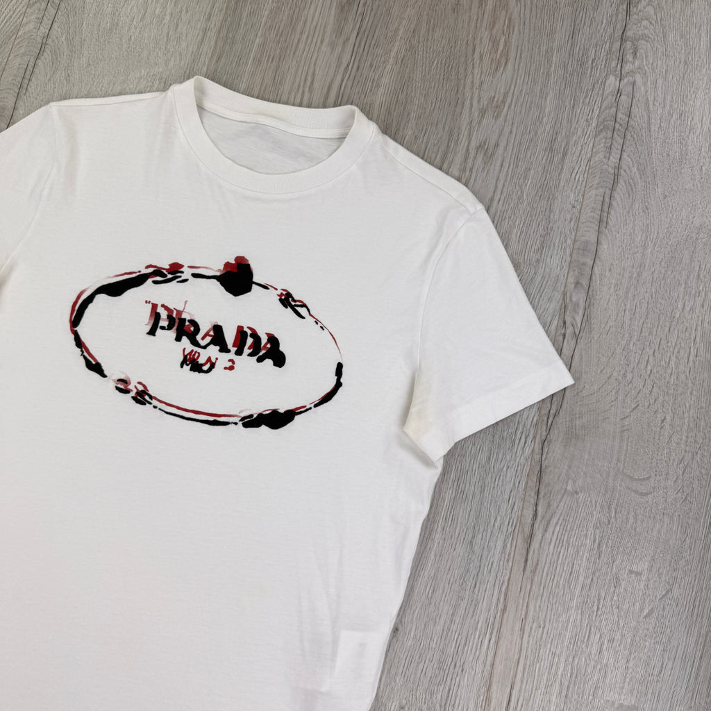 Prada Men’s White T-shirt - Small Slim