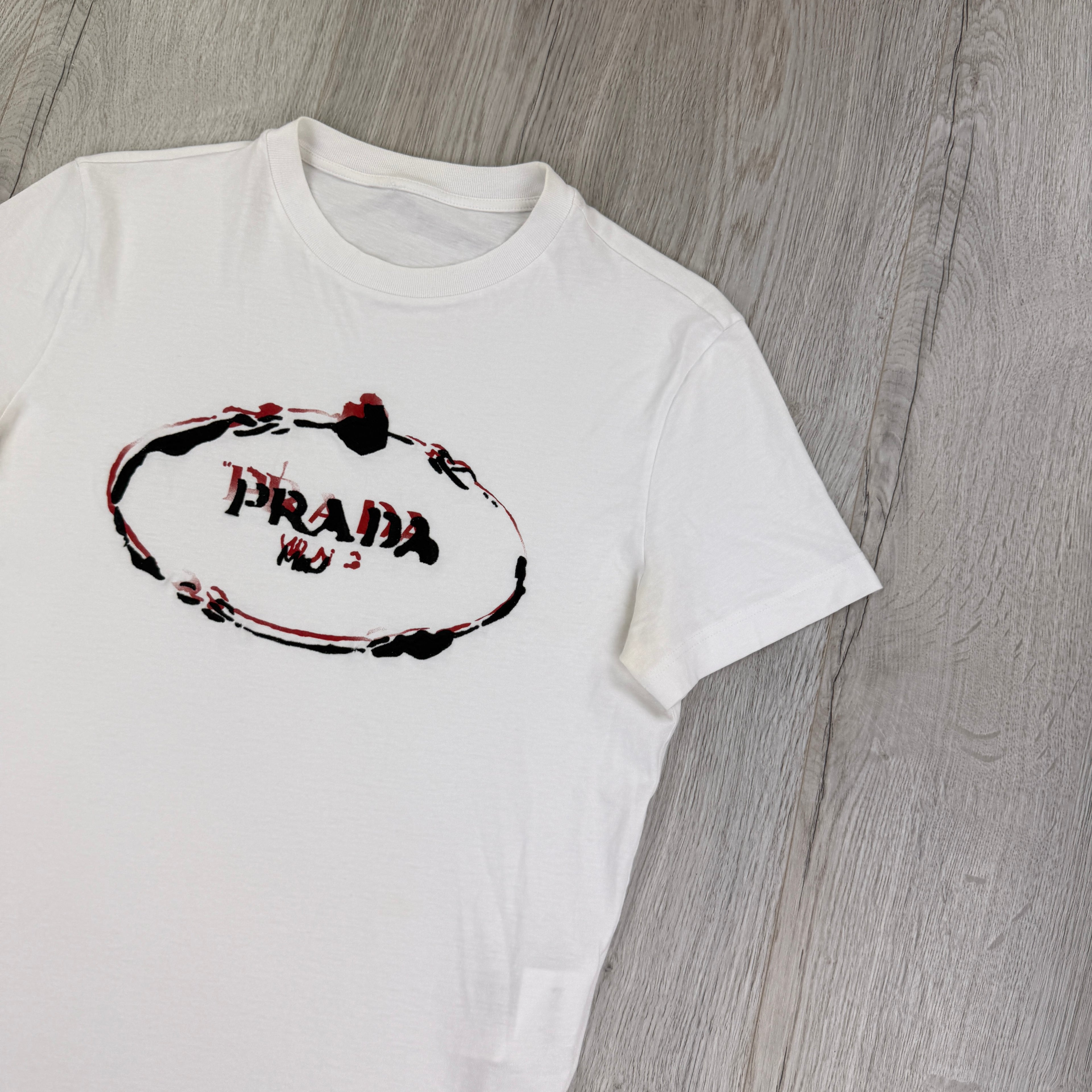 Prada Men’s White T-shirt - Small Slim