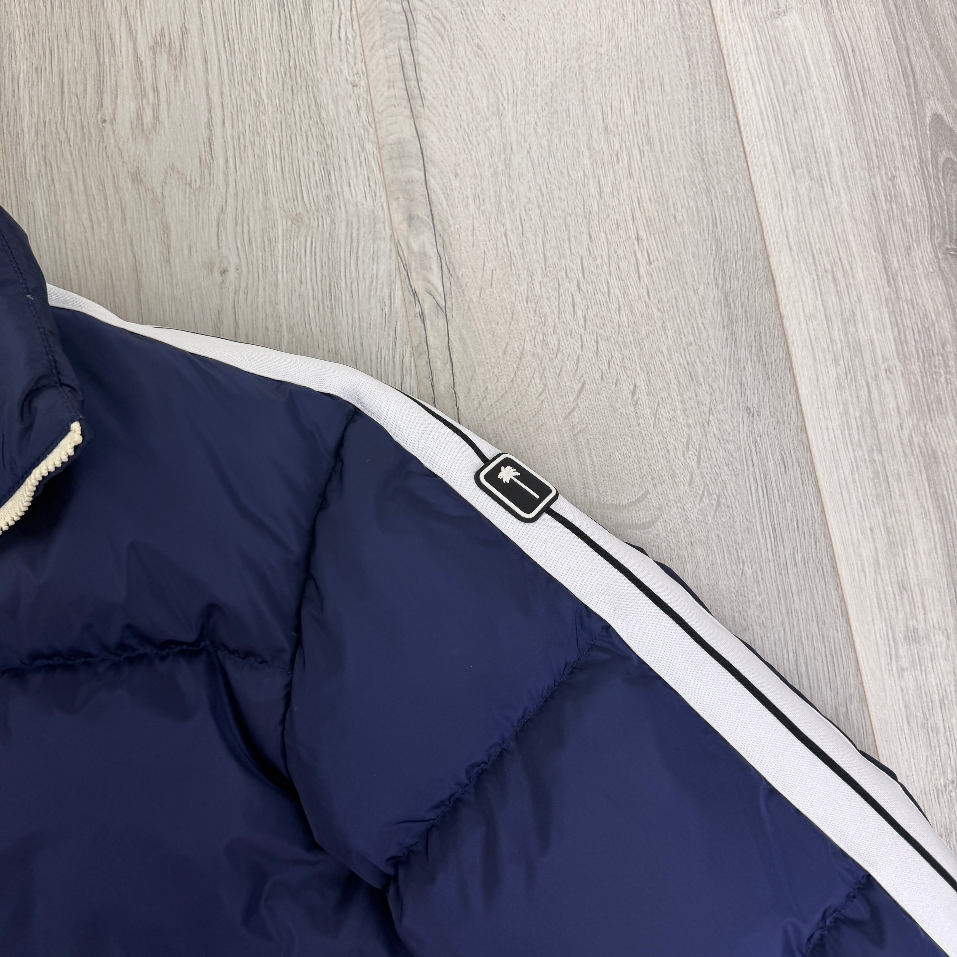 Palm Angels Men’s Navy Track Down Puffer Jacket - Small