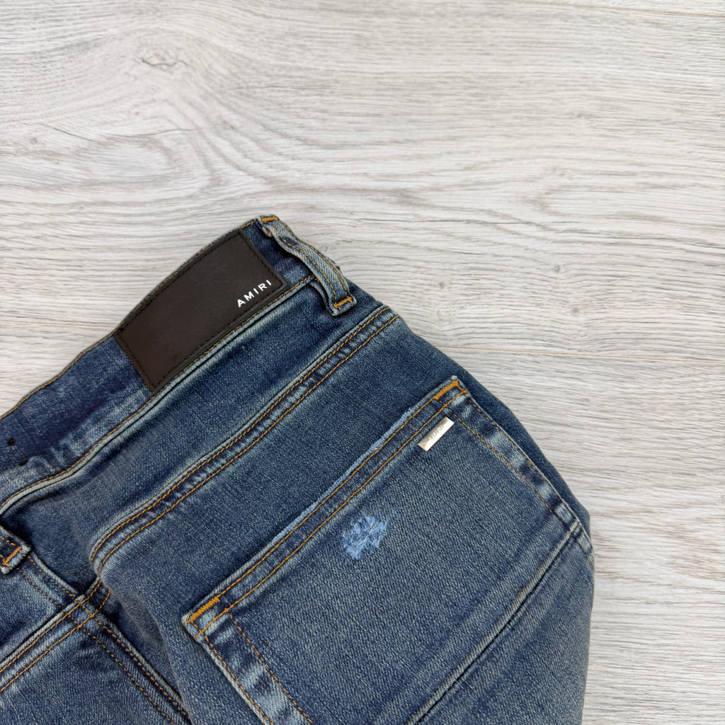 Amiri Men’s MX1 Distressed Blue Jeans - Uk 30