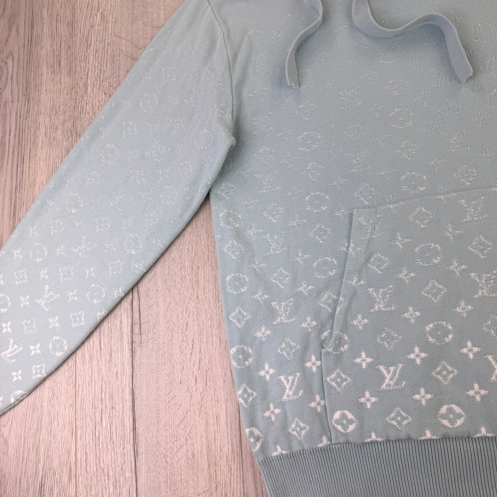 Louis Vuitton Men’s Baby Blue Monogram Gradient Pullover Hoodie - Medium