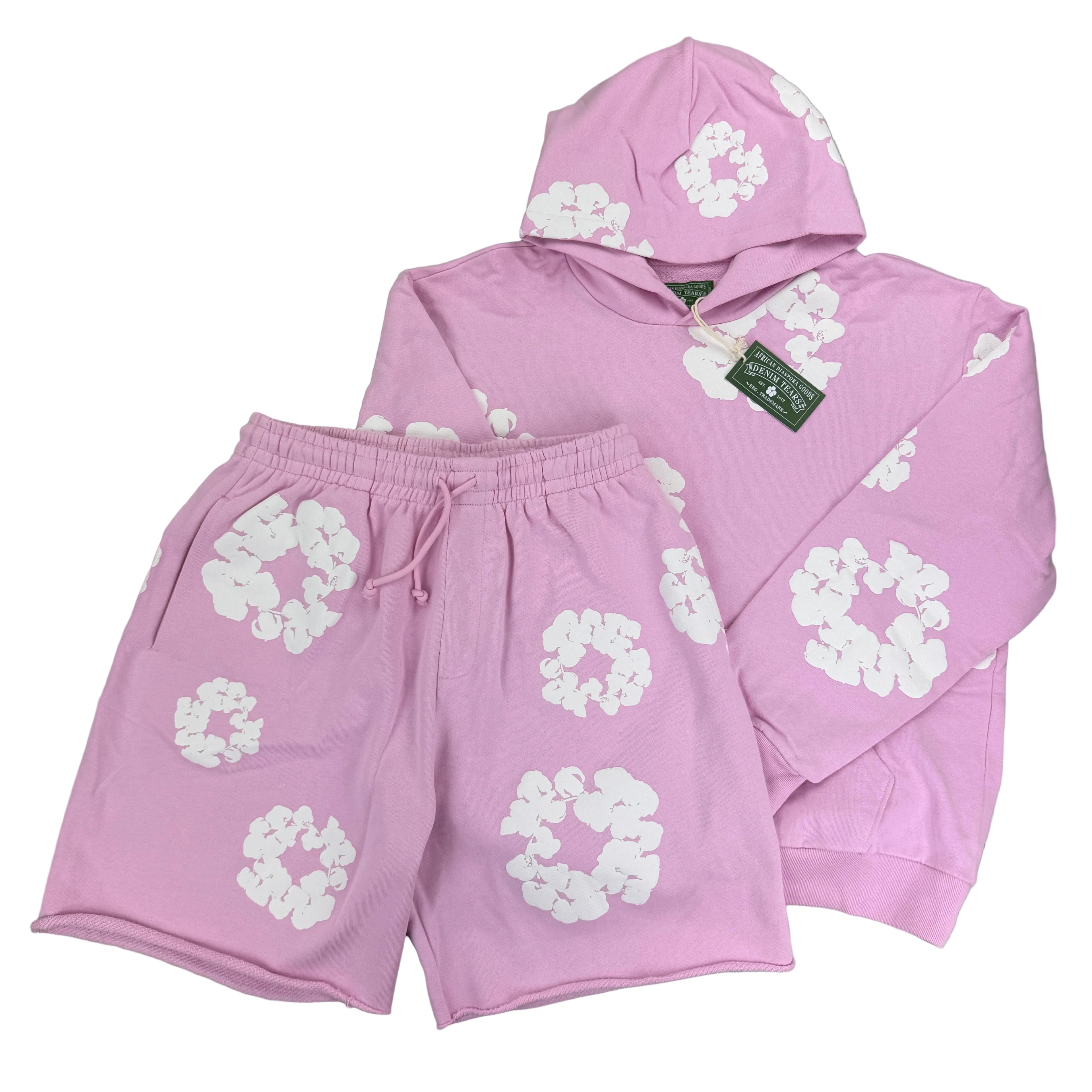 Denim Tears Men’s Pink Hoodie & Shorts Set