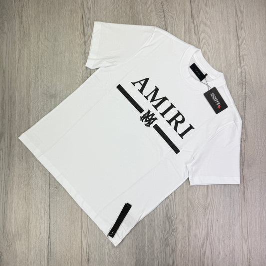 Amiri Men’s White Bar Logo T-shirt
