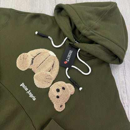 Palm Angels Kill The Bear Khaki Green Hoodie - Medium